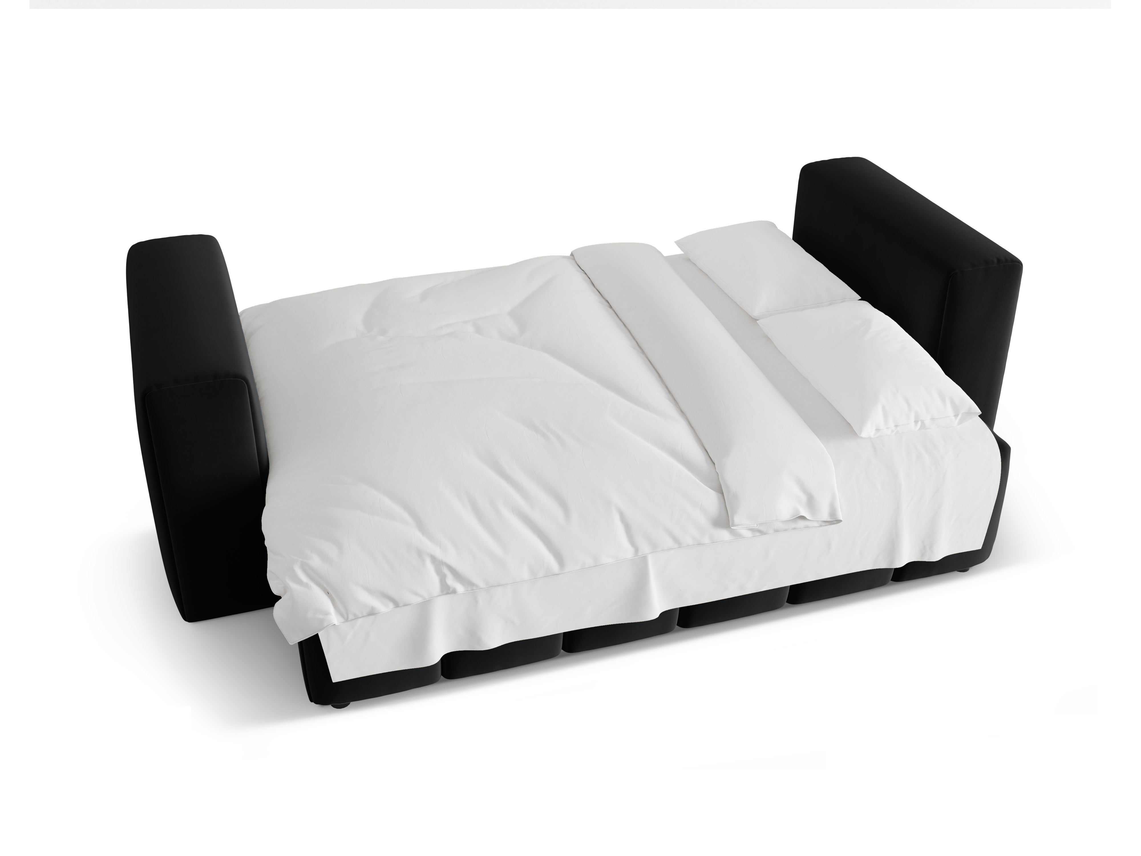 Velvet 3-Seater Sofa with Sleeping Function VERONA Black