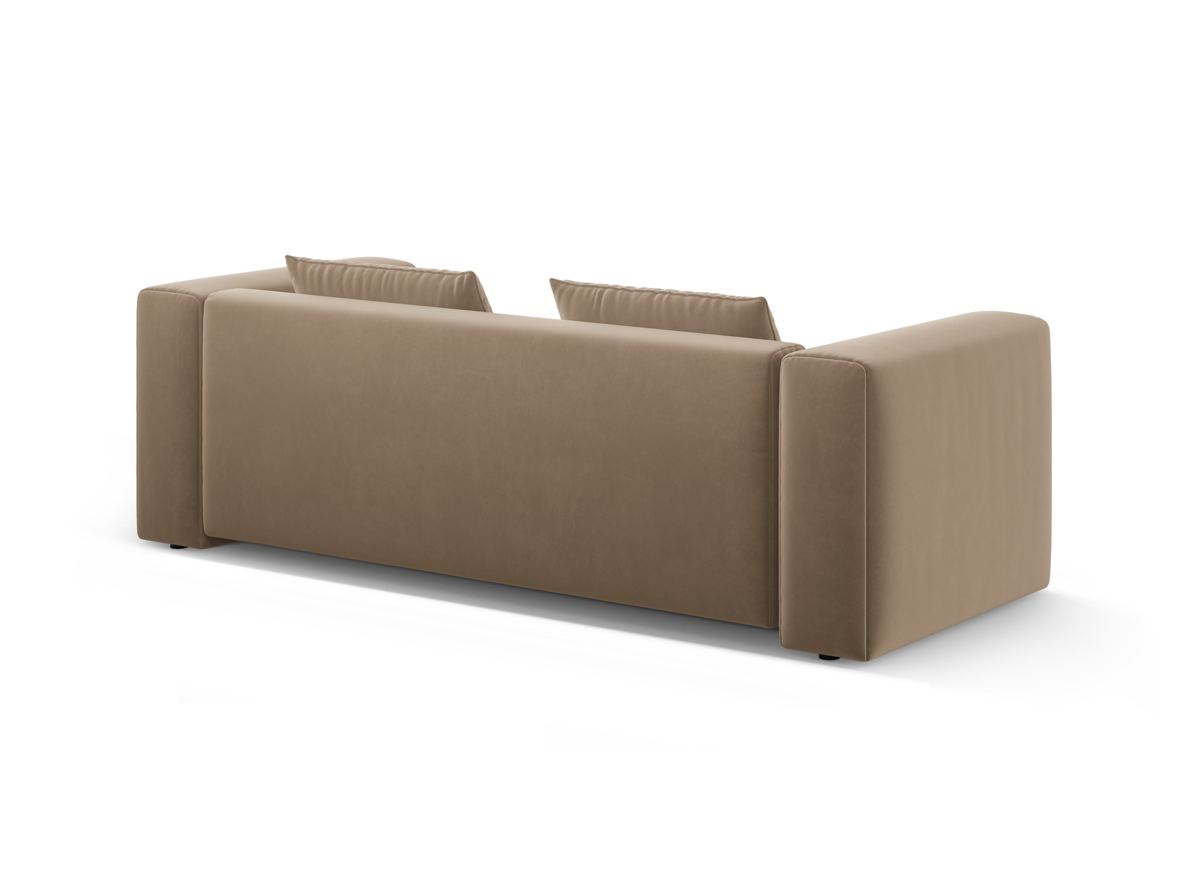 Velvet 3-seater sofa with sleeping function VERONA sand