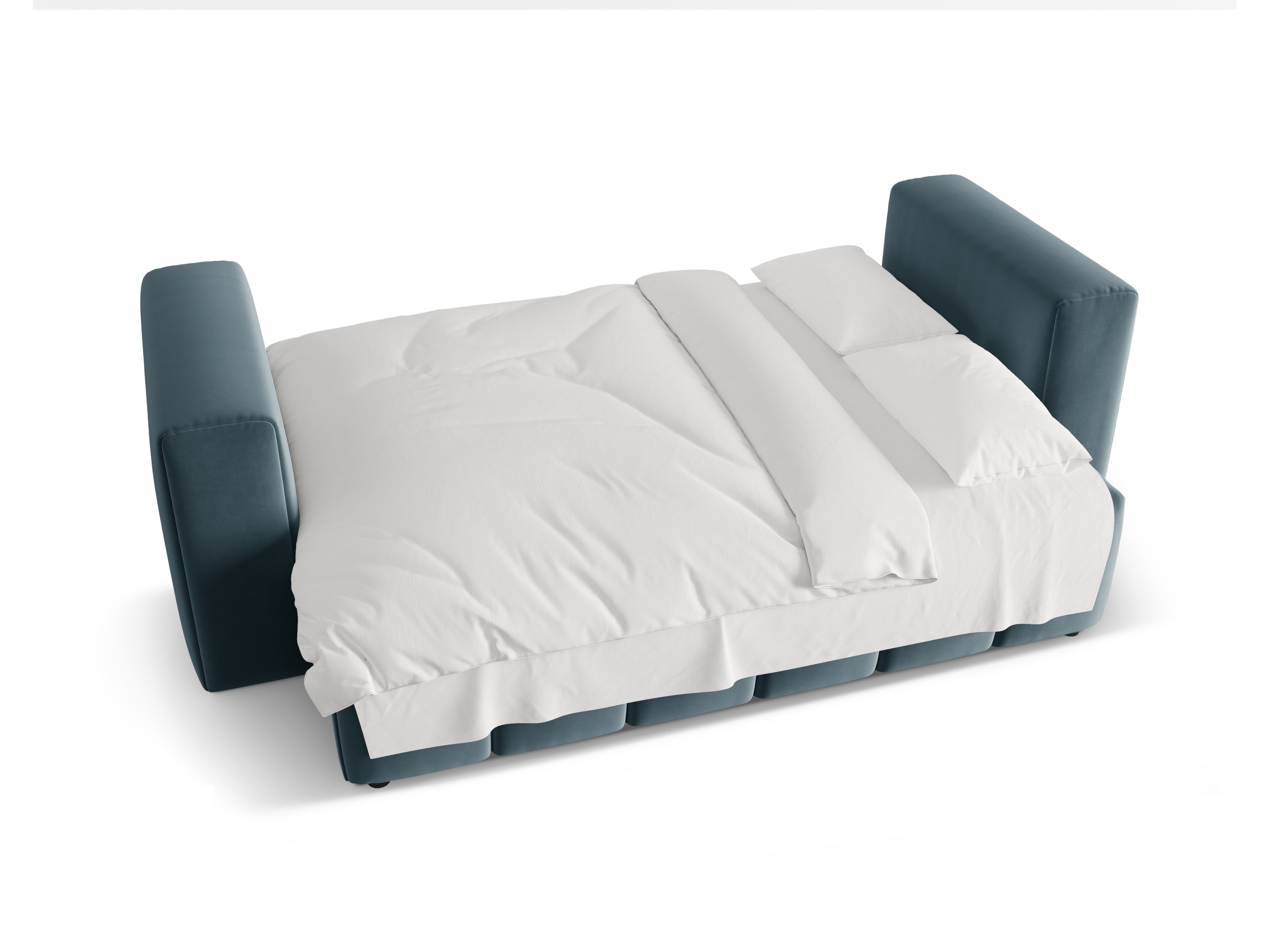 Velvet 3-Seater Sofa with Sleeping Function VERONA Blue
