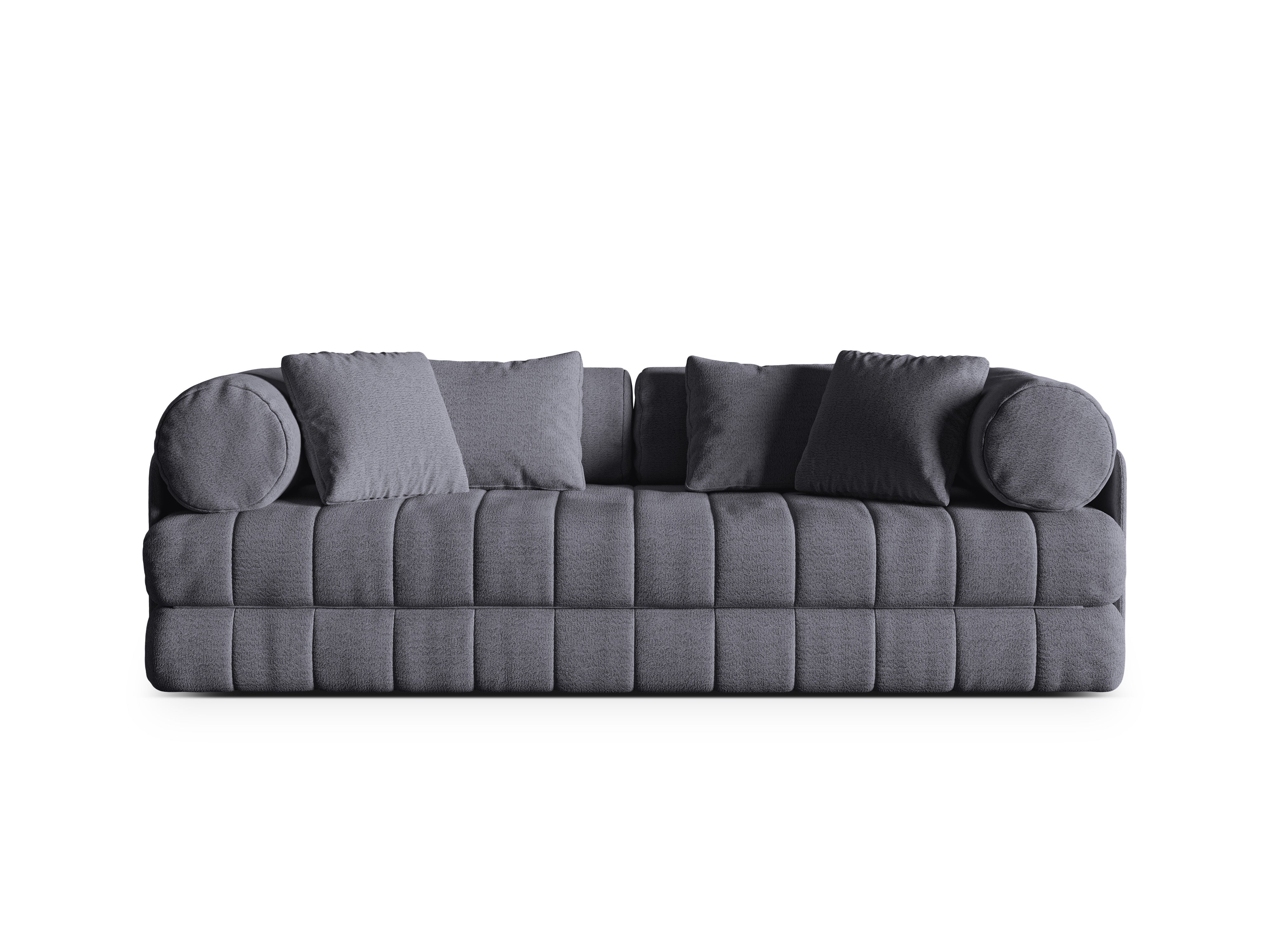 3-seater sofa with sleeping function KEMI gray bouclé