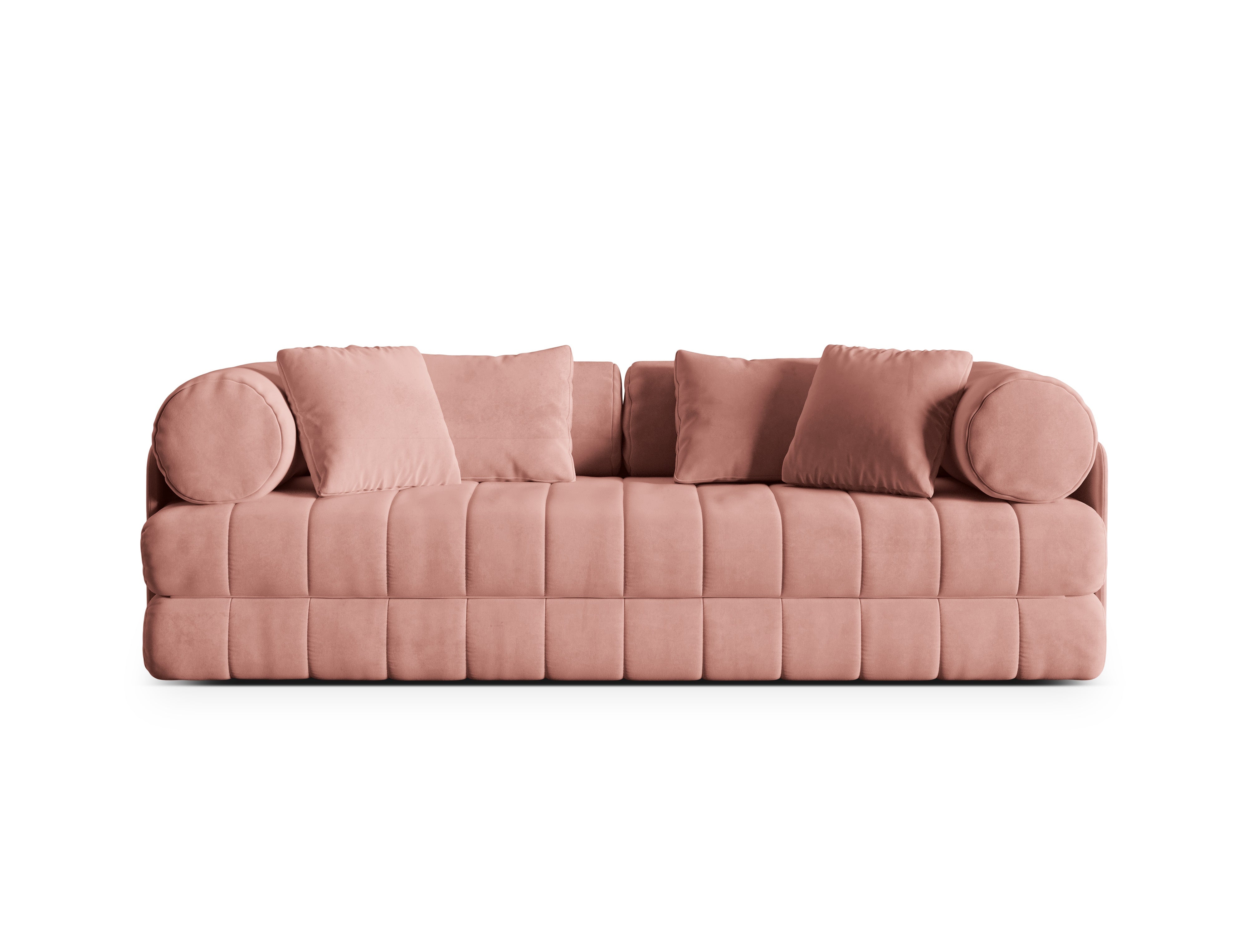 Velvet 3-Seater Sofa with Sleeping Function KEMI Pink