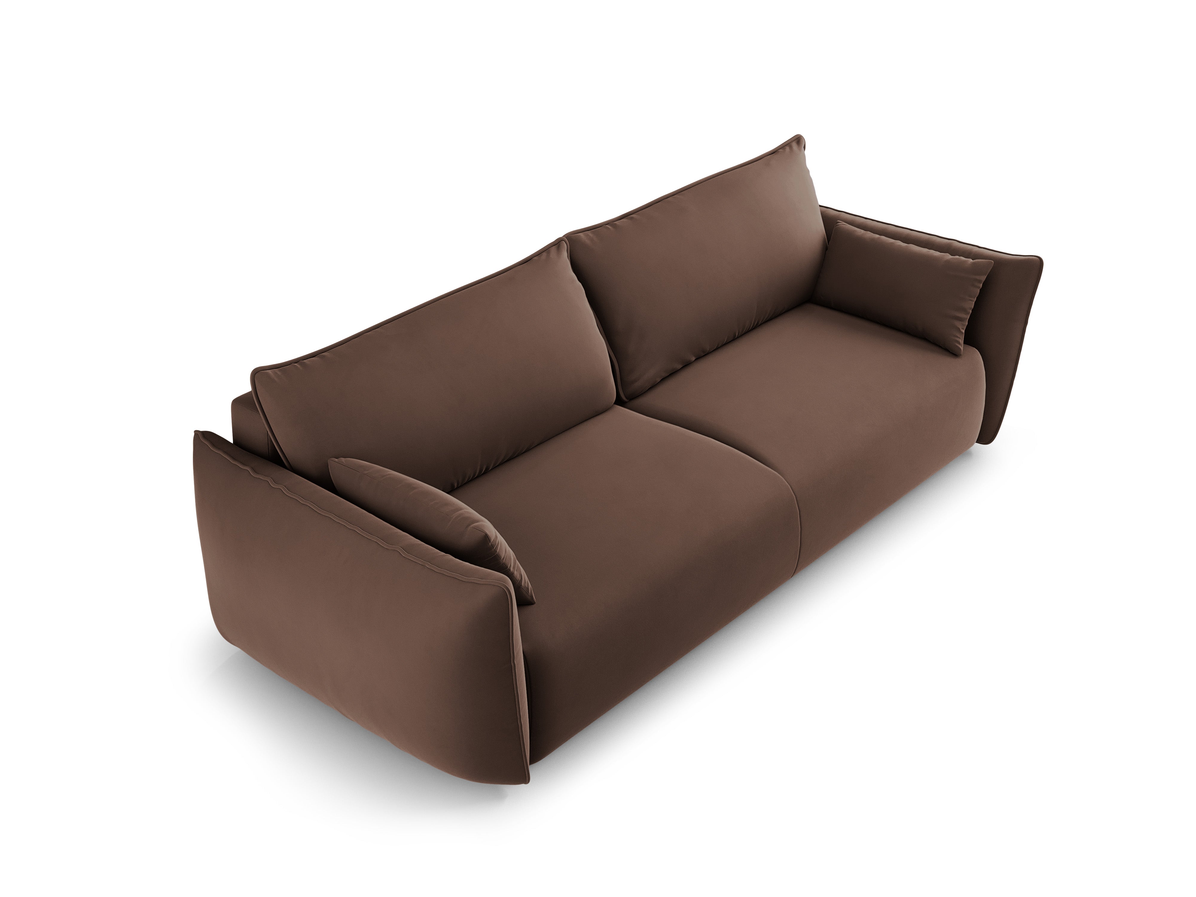 Samtsofa mit Schlaffunktion MATERA schokolade