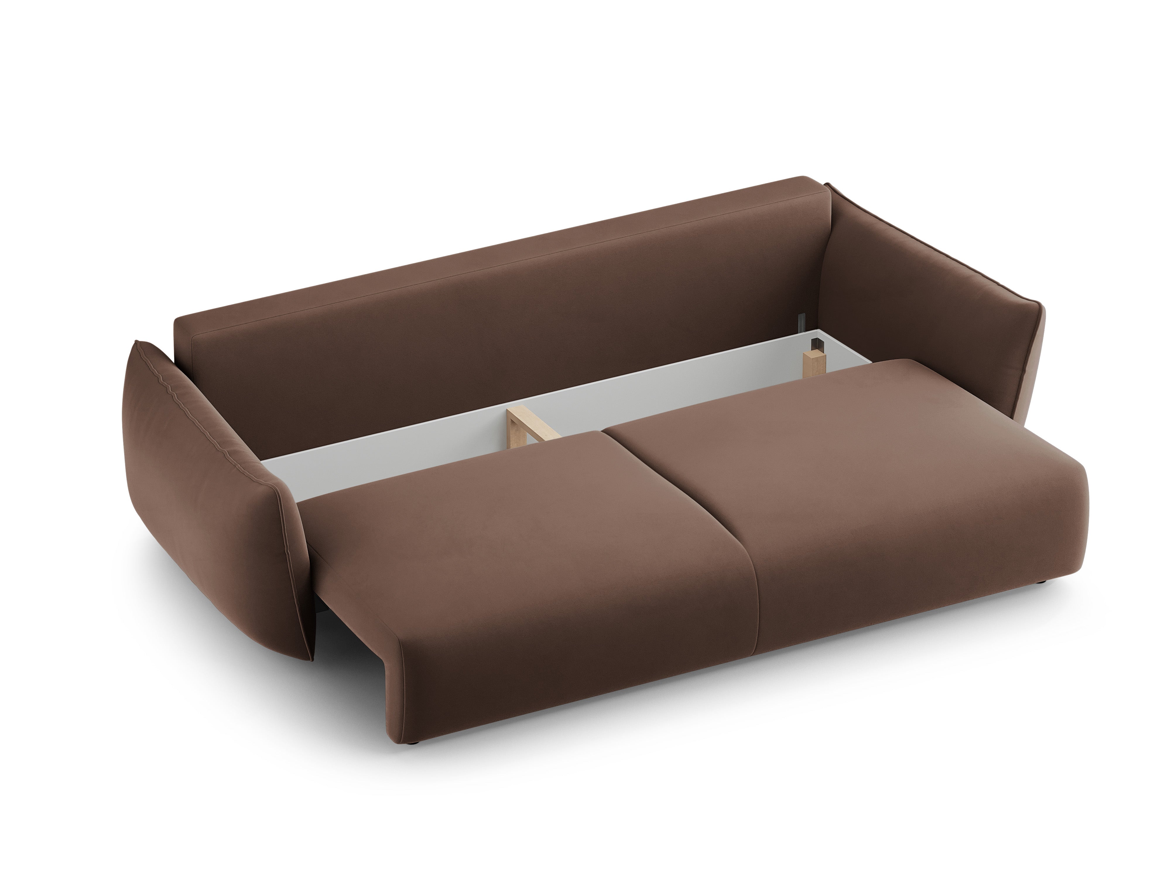 Samtsofa mit Schlaffunktion MATERA schokolade