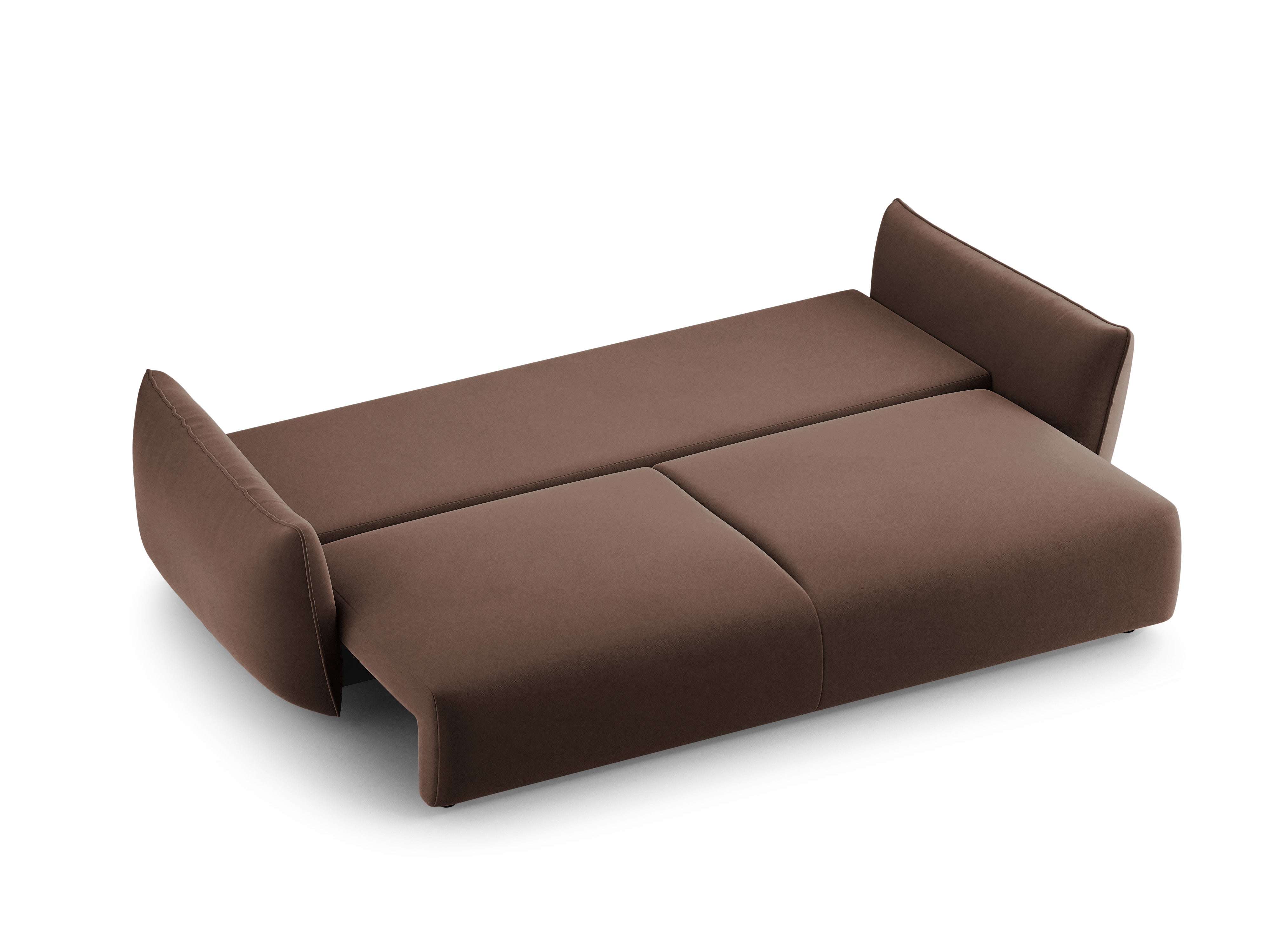 Samtsofa mit Schlaffunktion MATERA schokolade