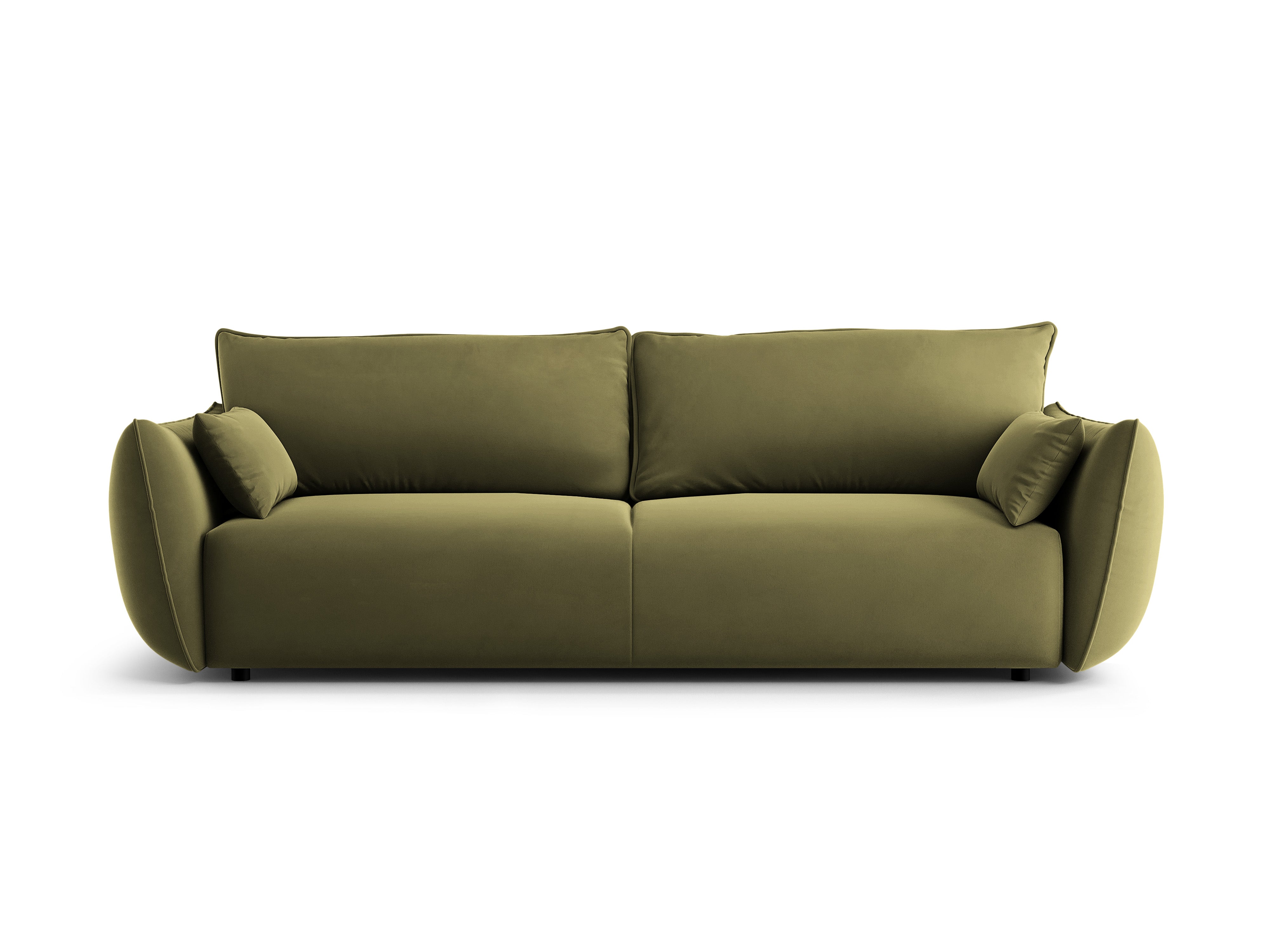 Samtsofa mit Schlaffunktion MATERA oliv