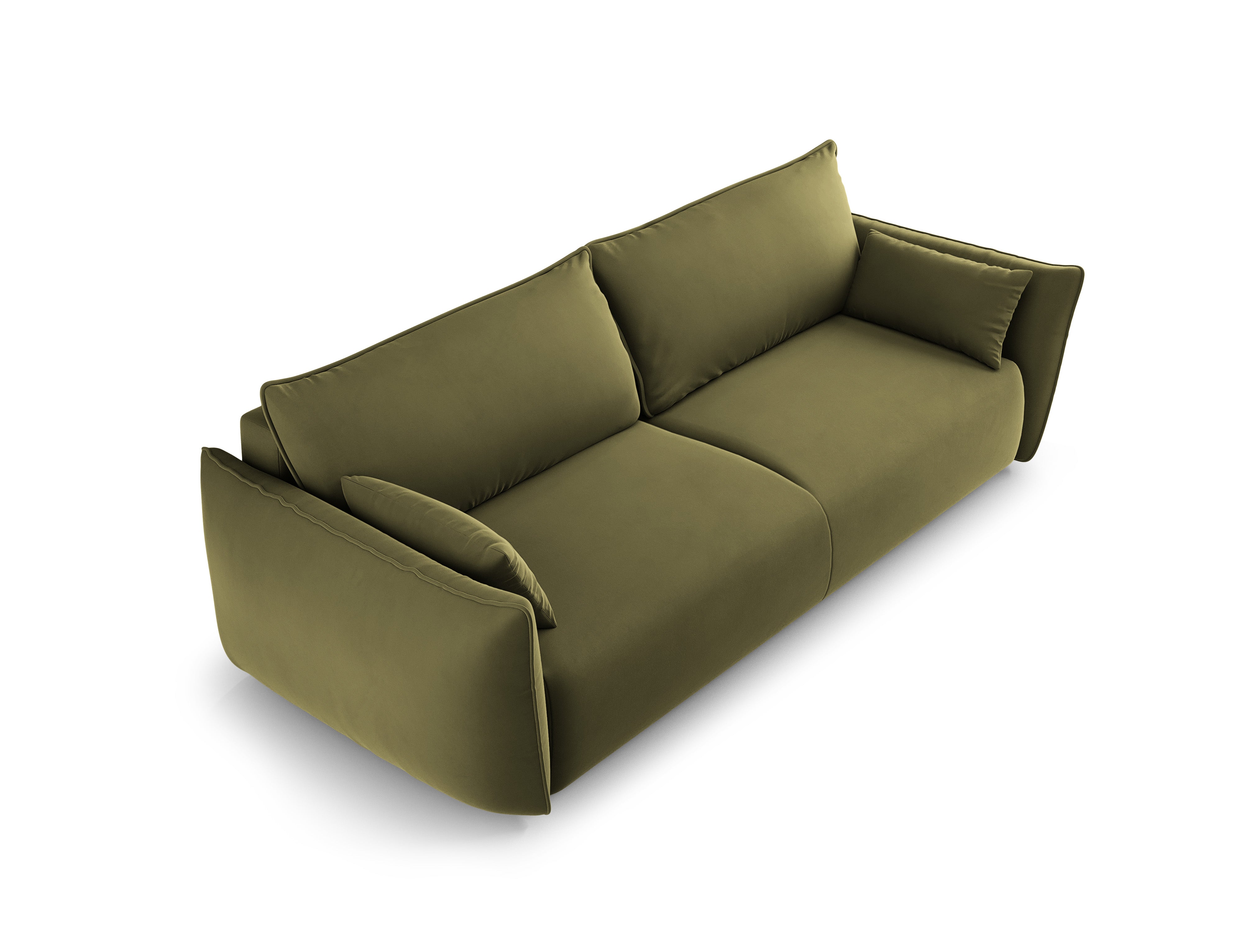 Samtsofa mit Schlaffunktion MATERA oliv