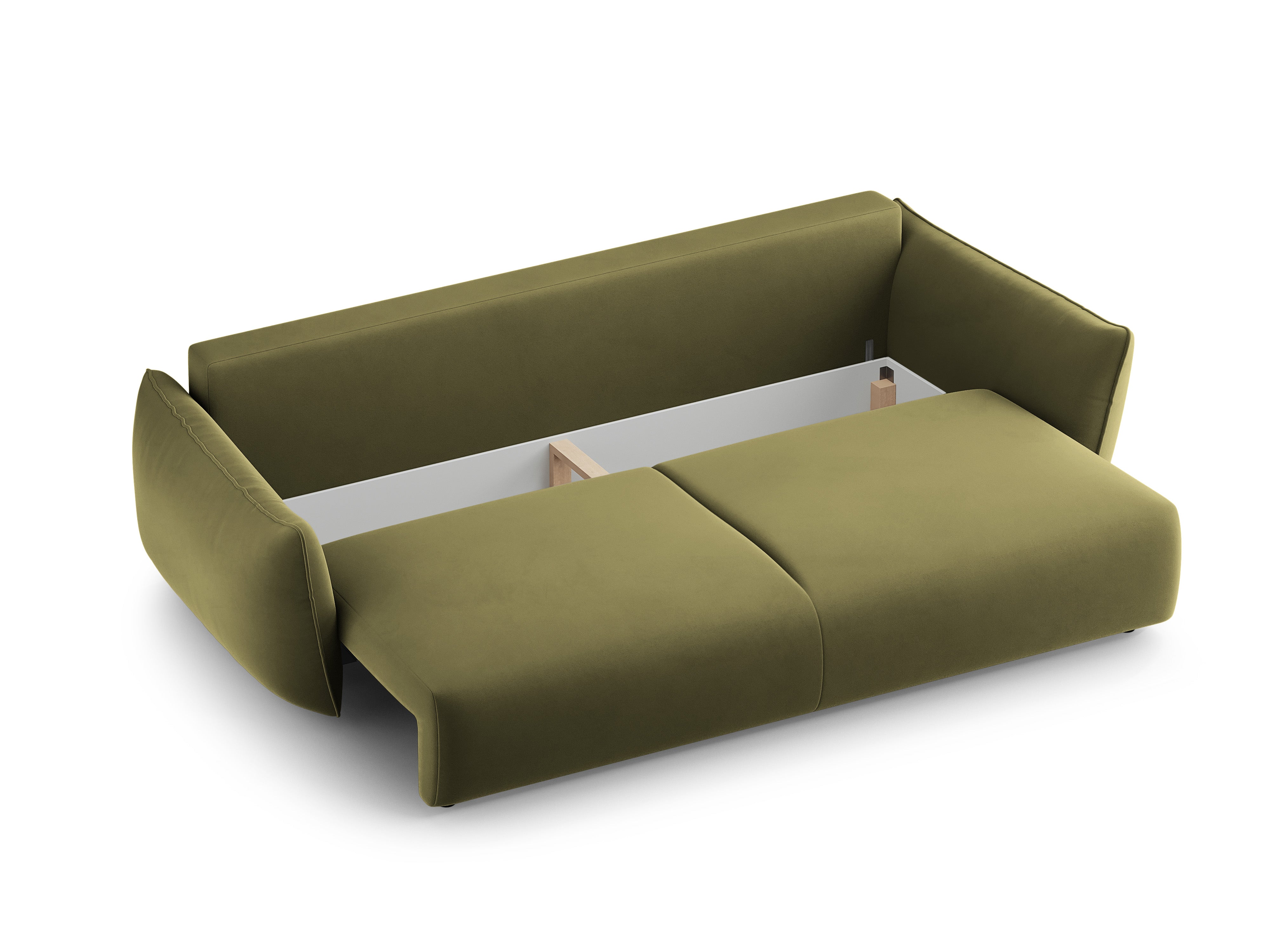 Samtsofa mit Schlaffunktion MATERA oliv
