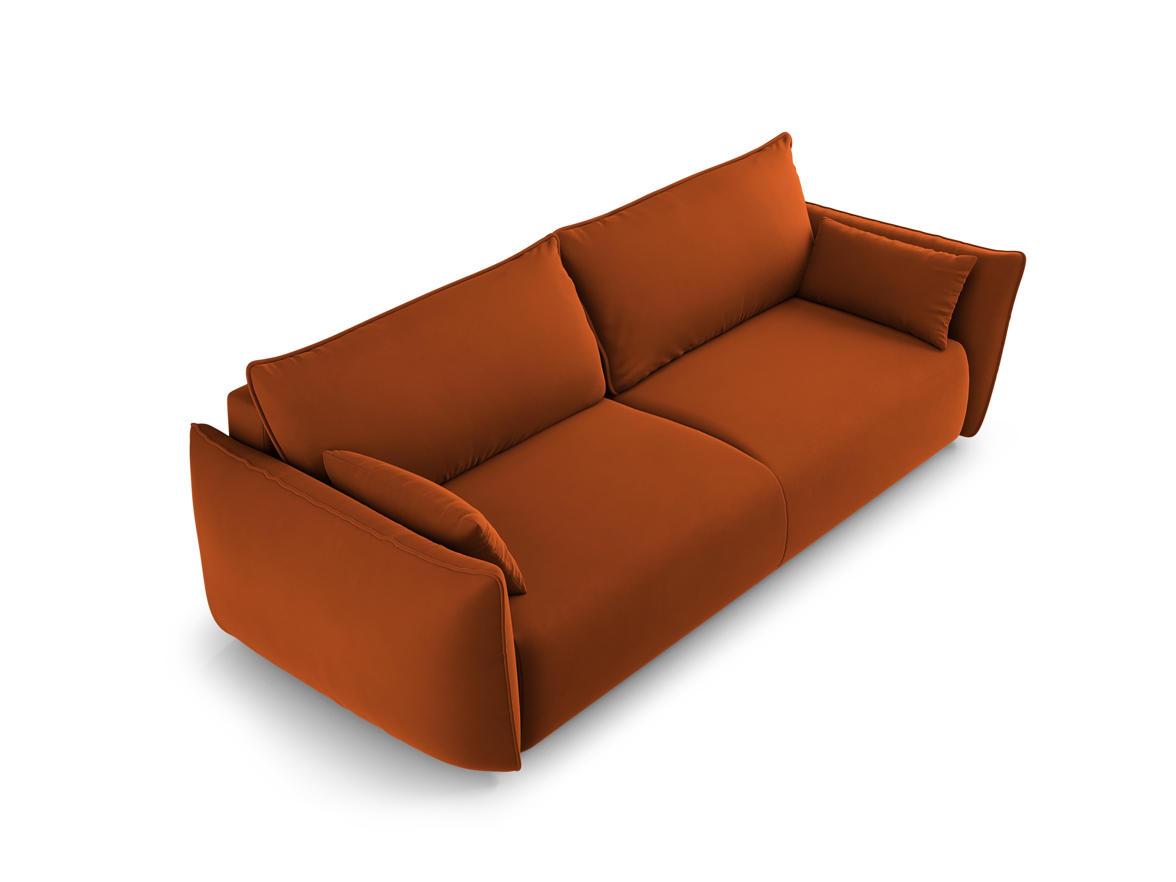 Samtsofa mit Schlaffunktion MATERA Ziegel