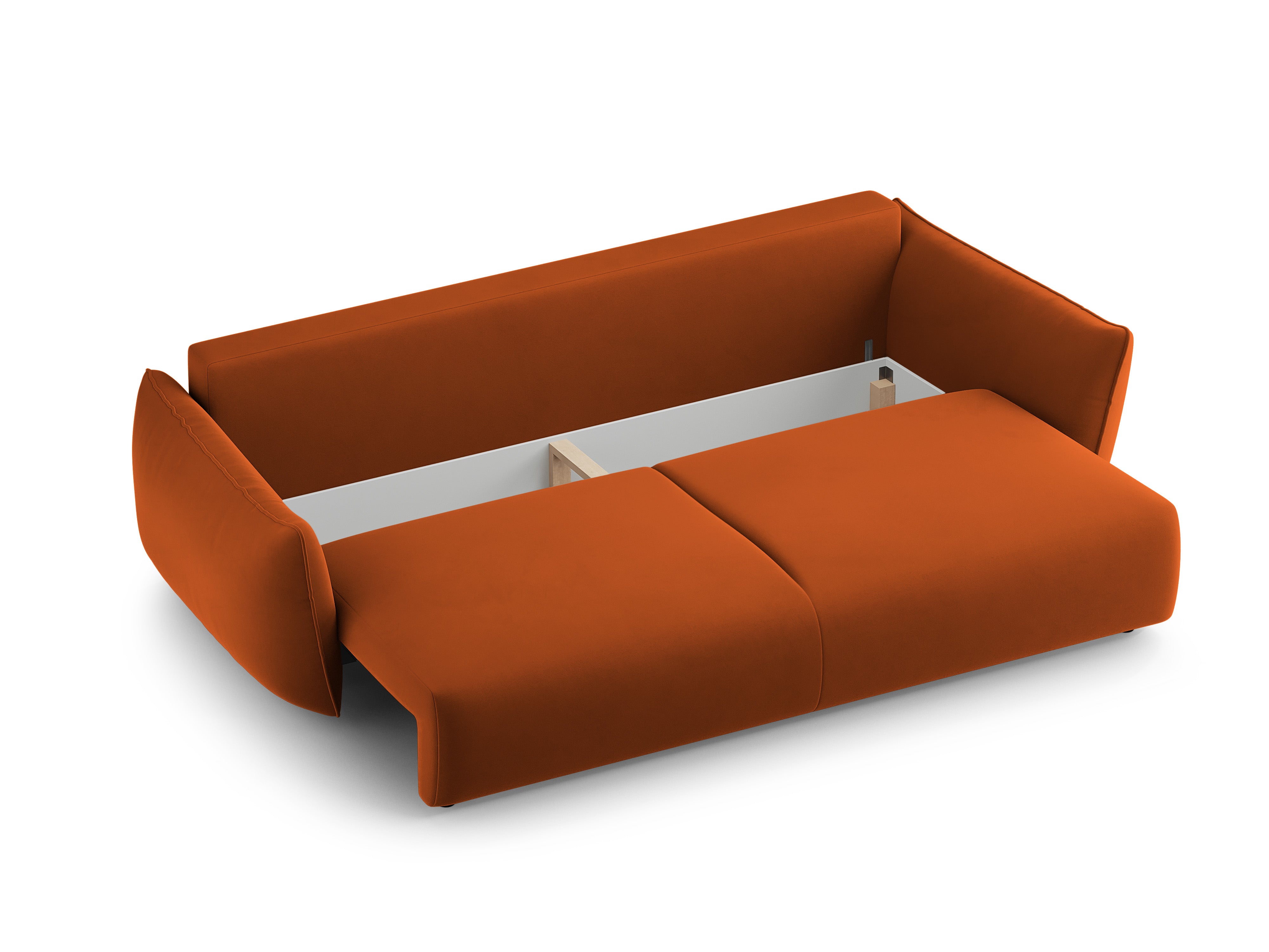 Samtsofa mit Schlaffunktion MATERA Ziegel
