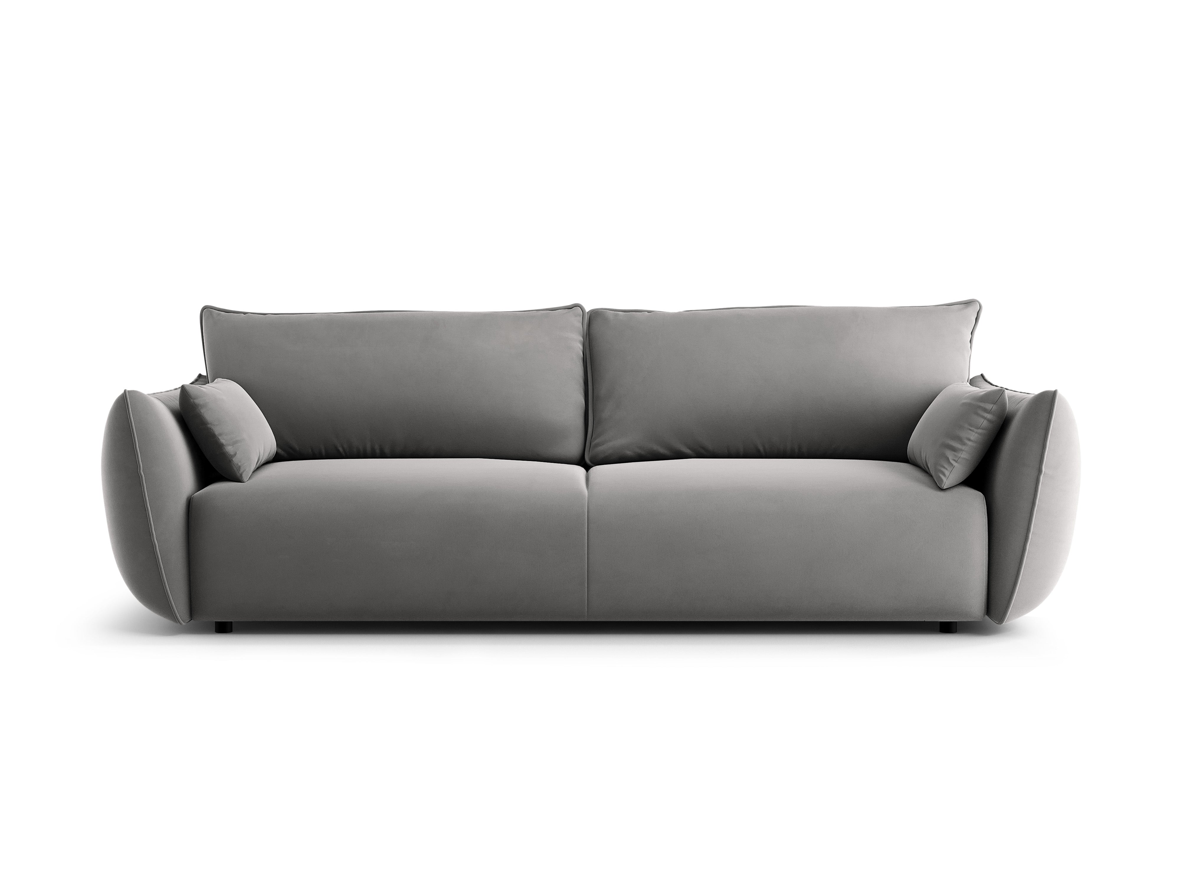 Samtsofa mit Schlaffunktion MATERA grau