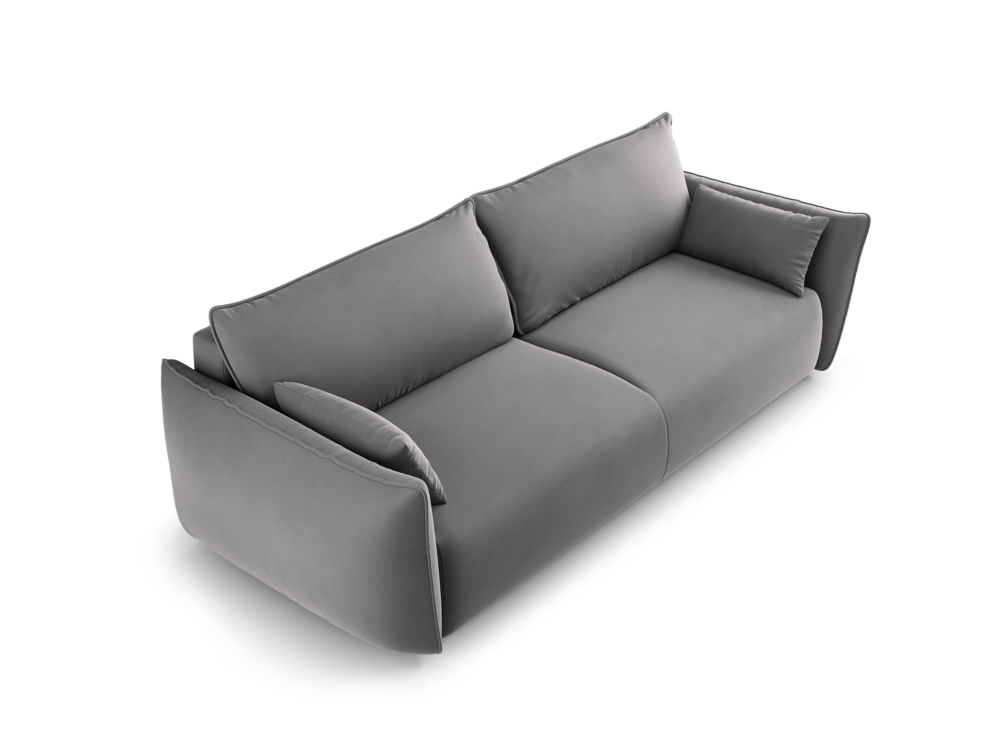 Samtsofa mit Schlaffunktion MATERA grau