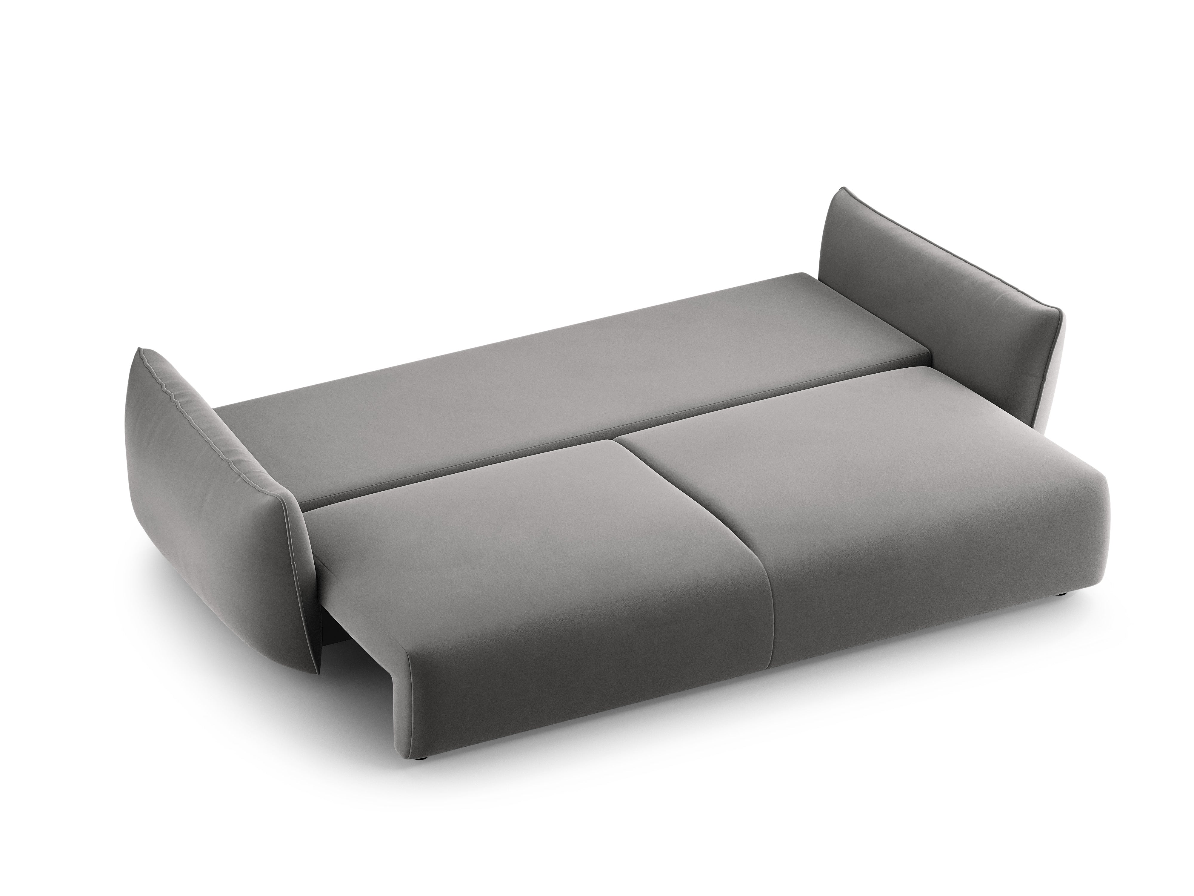 Samtsofa mit Schlaffunktion MATERA grau
