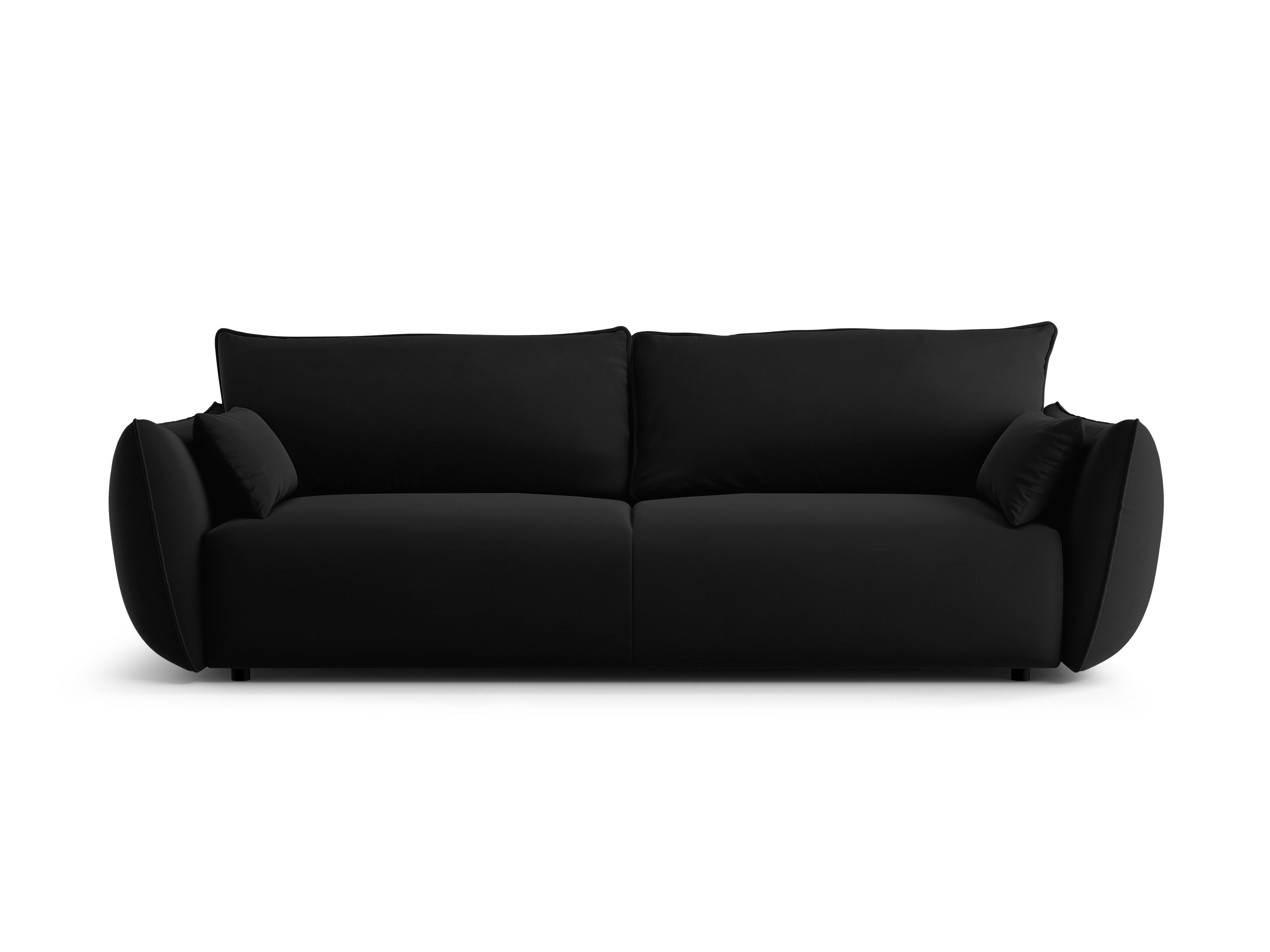 Samtsofa mit Schlaffunktion MATERA schwarz