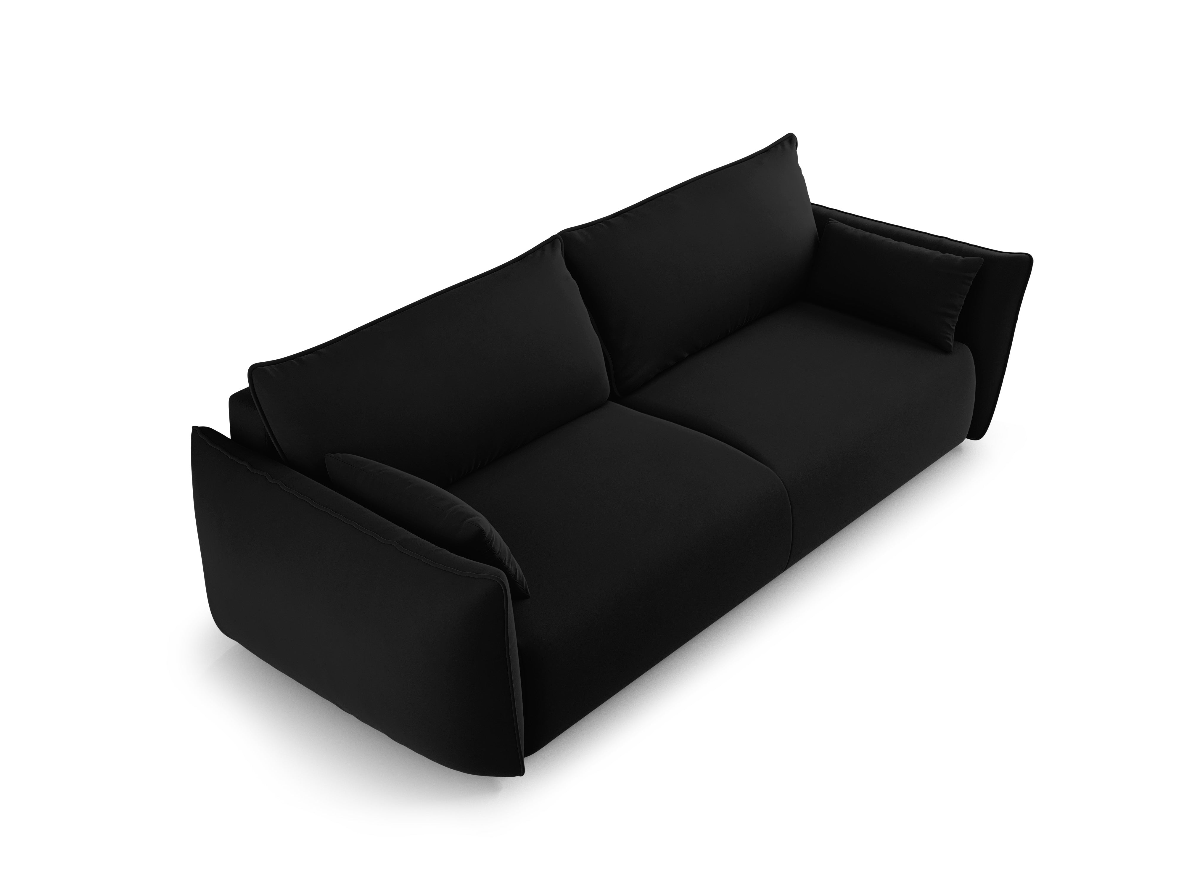 Samtsofa mit Schlaffunktion MATERA schwarz