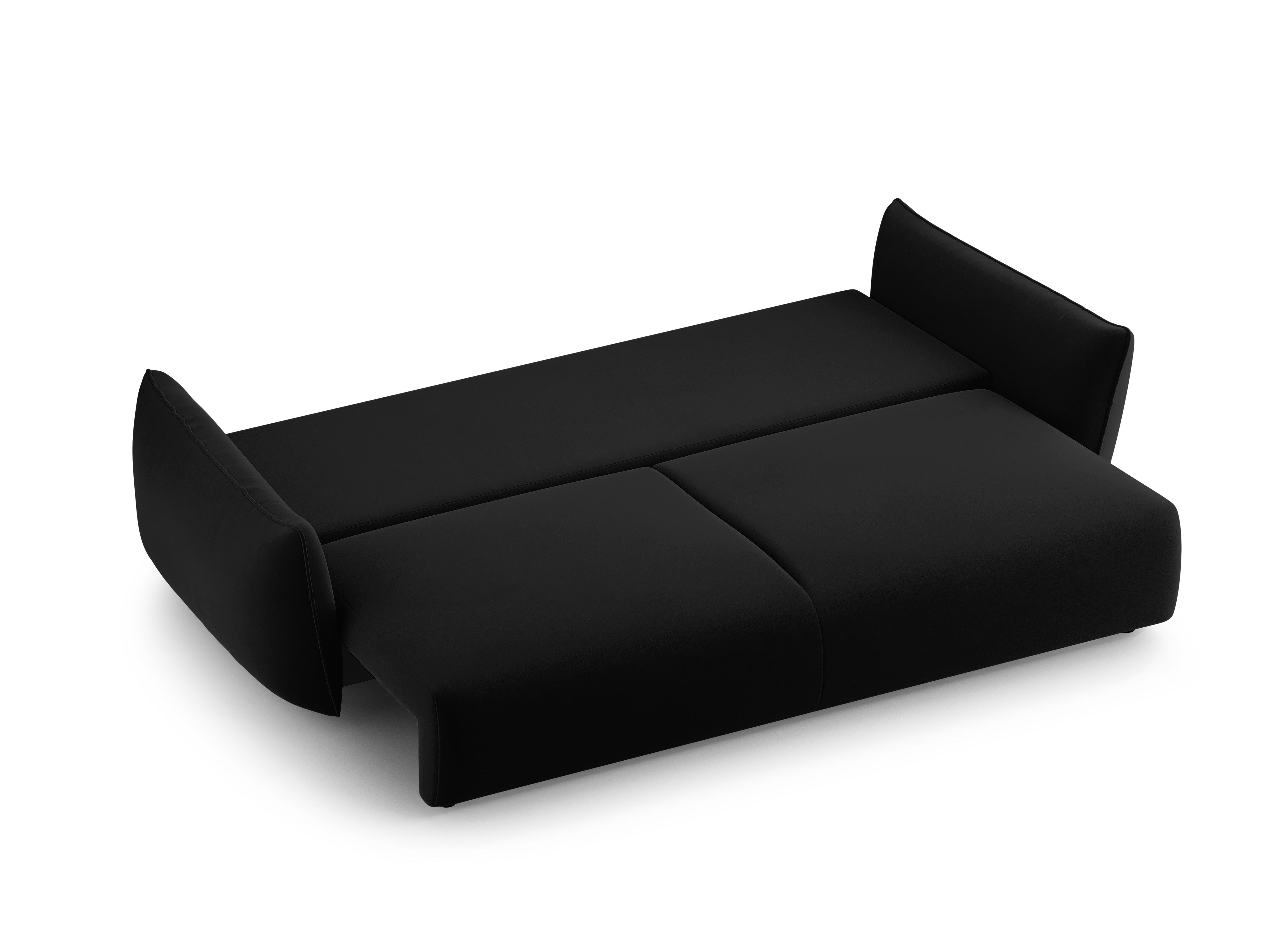 Samtsofa mit Schlaffunktion MATERA schwarz