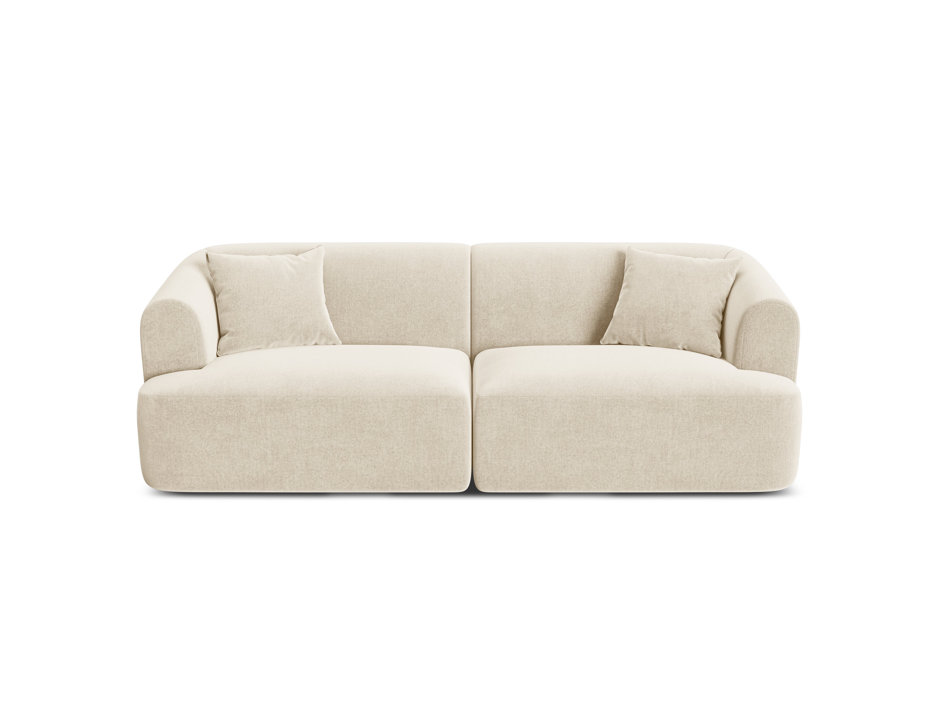 Velvet 3-Seater Sofa CAMPI Light Beige