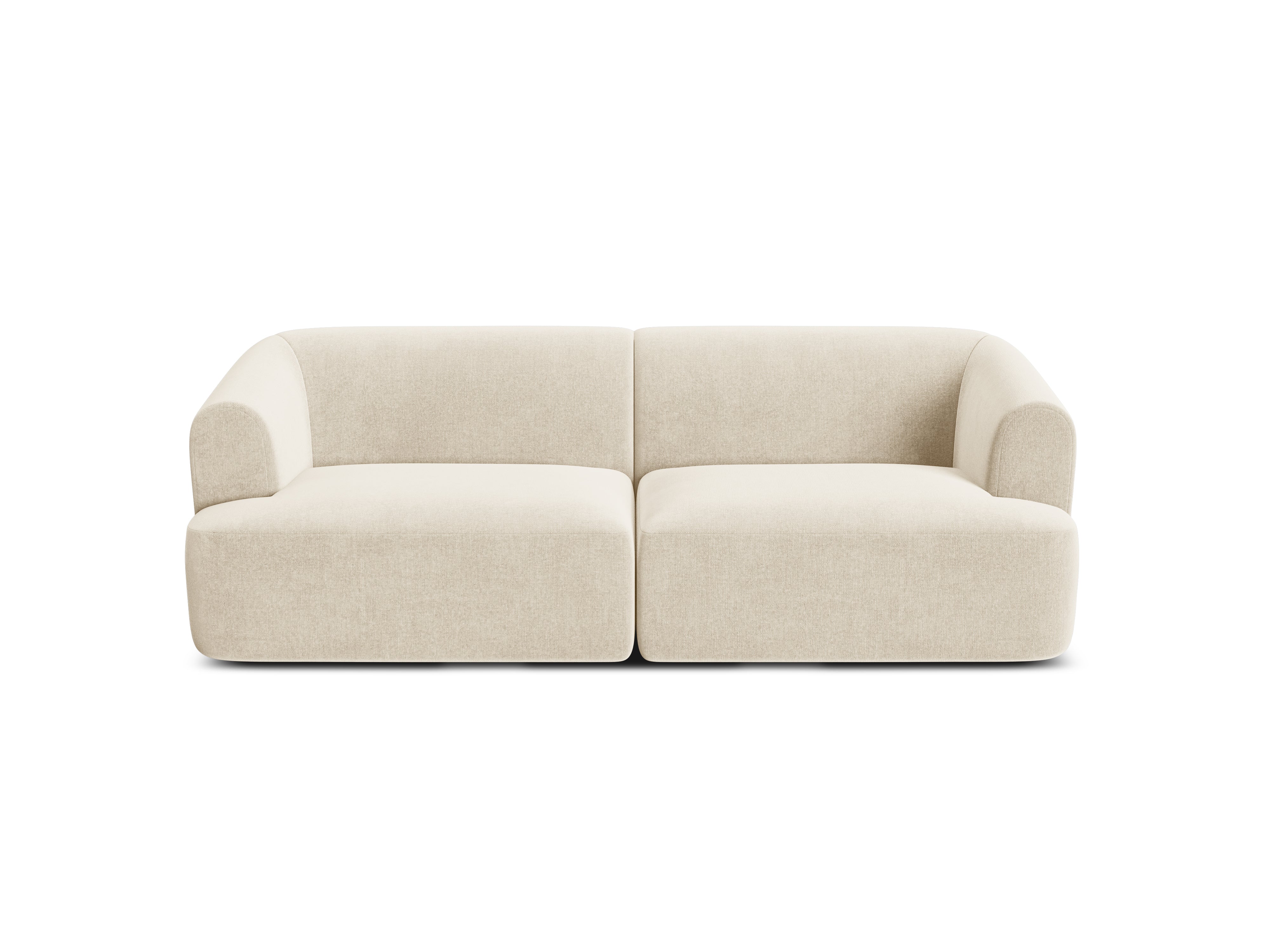 Velvet 3-Seater Sofa CAMPI Light Beige