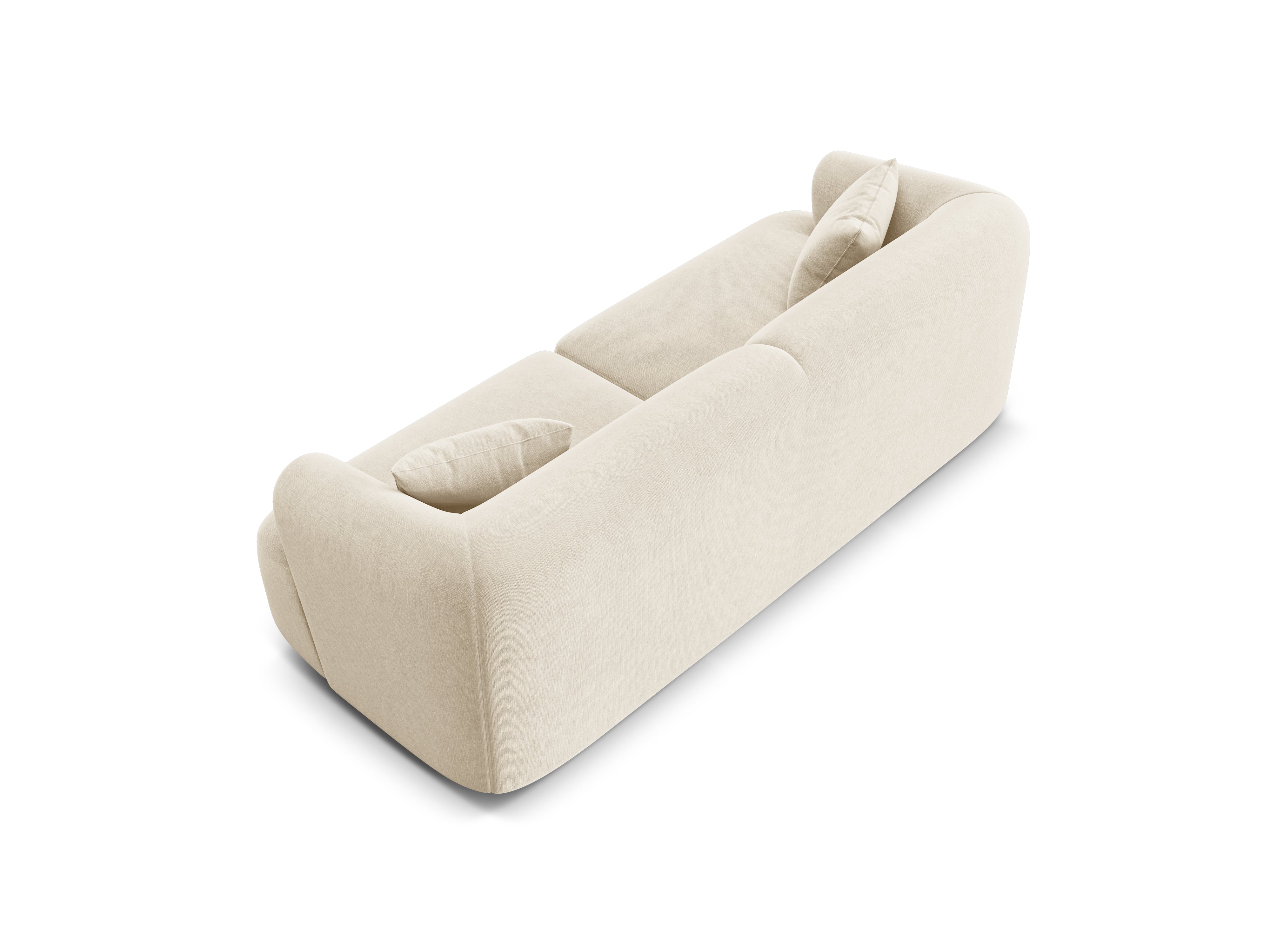 Velvet 3-Seater Sofa CAMPI Light Beige