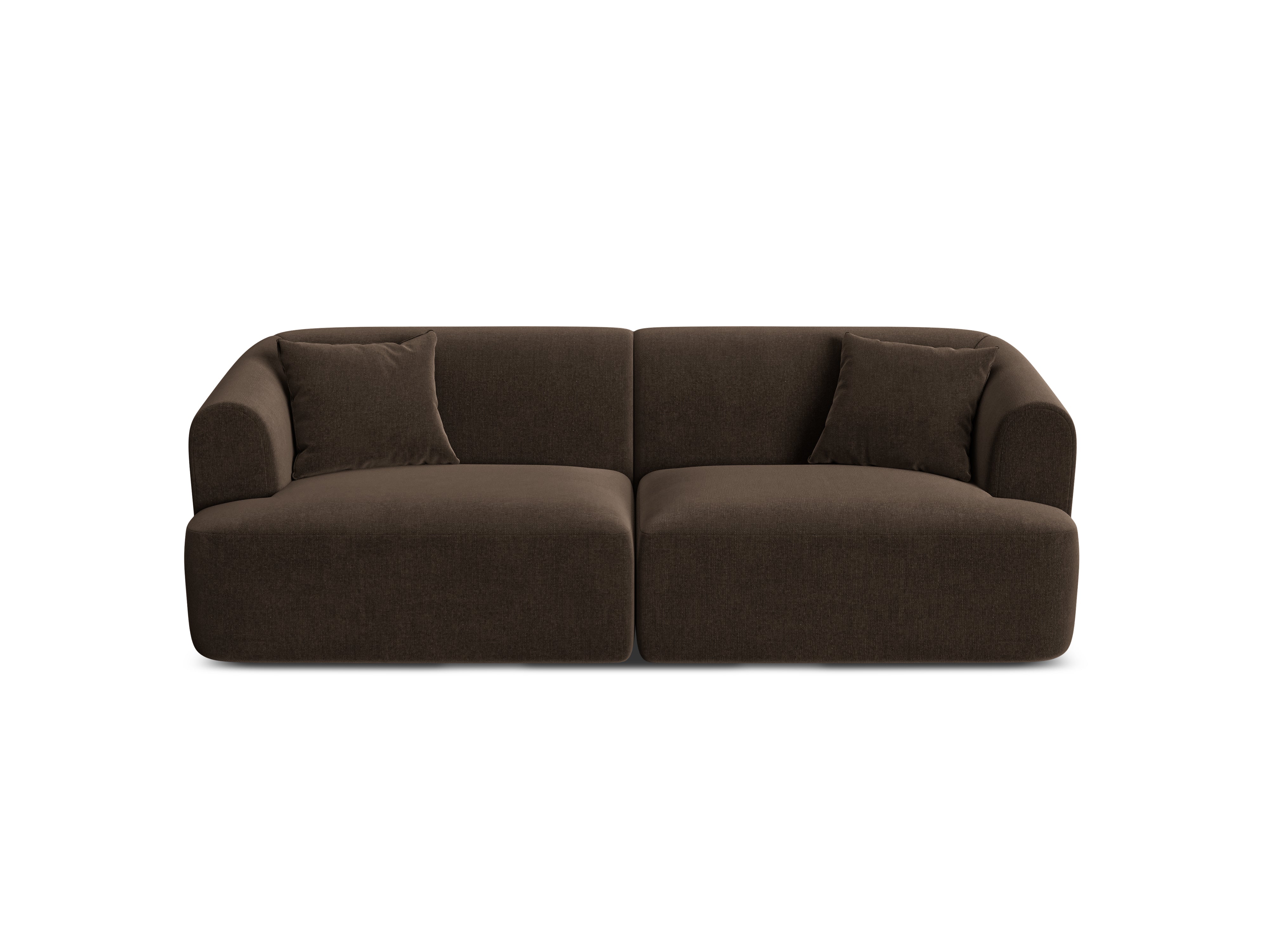 Chocolate 3-Seater Velvet Sofa CAMPI