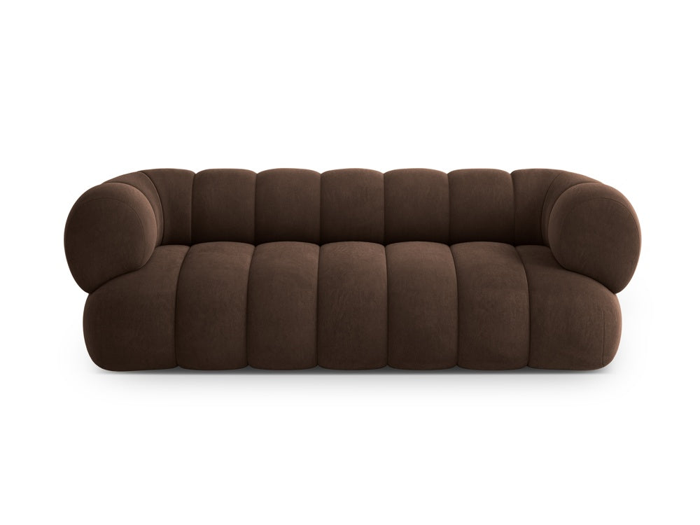 3-seater velvet sofa KOGE chocolate