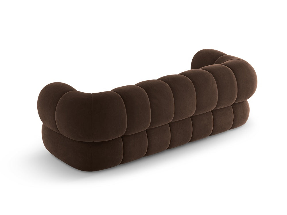 3-seater velvet sofa KOGE chocolate