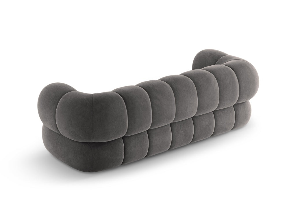 3-seater velvet sofa KOGE dark gray
