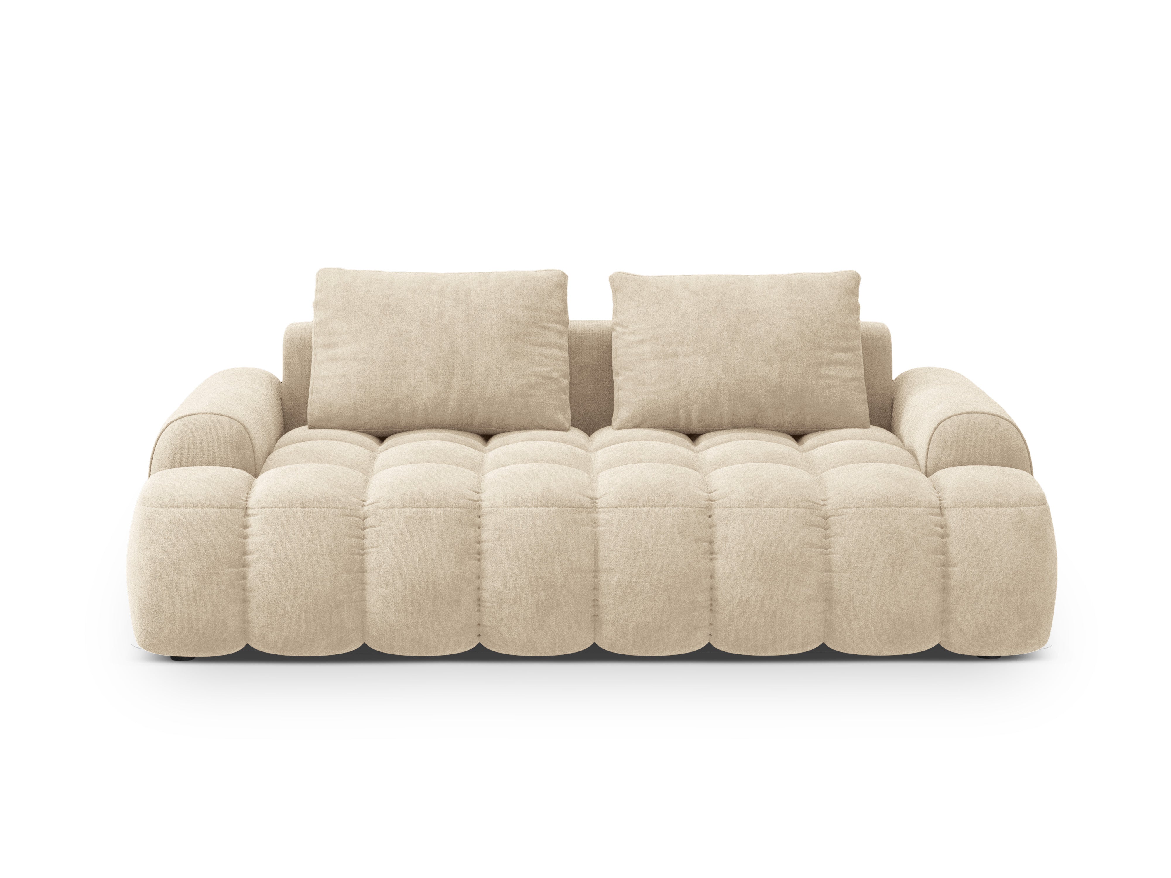 LINZ light beige velvet 3-seater sofa