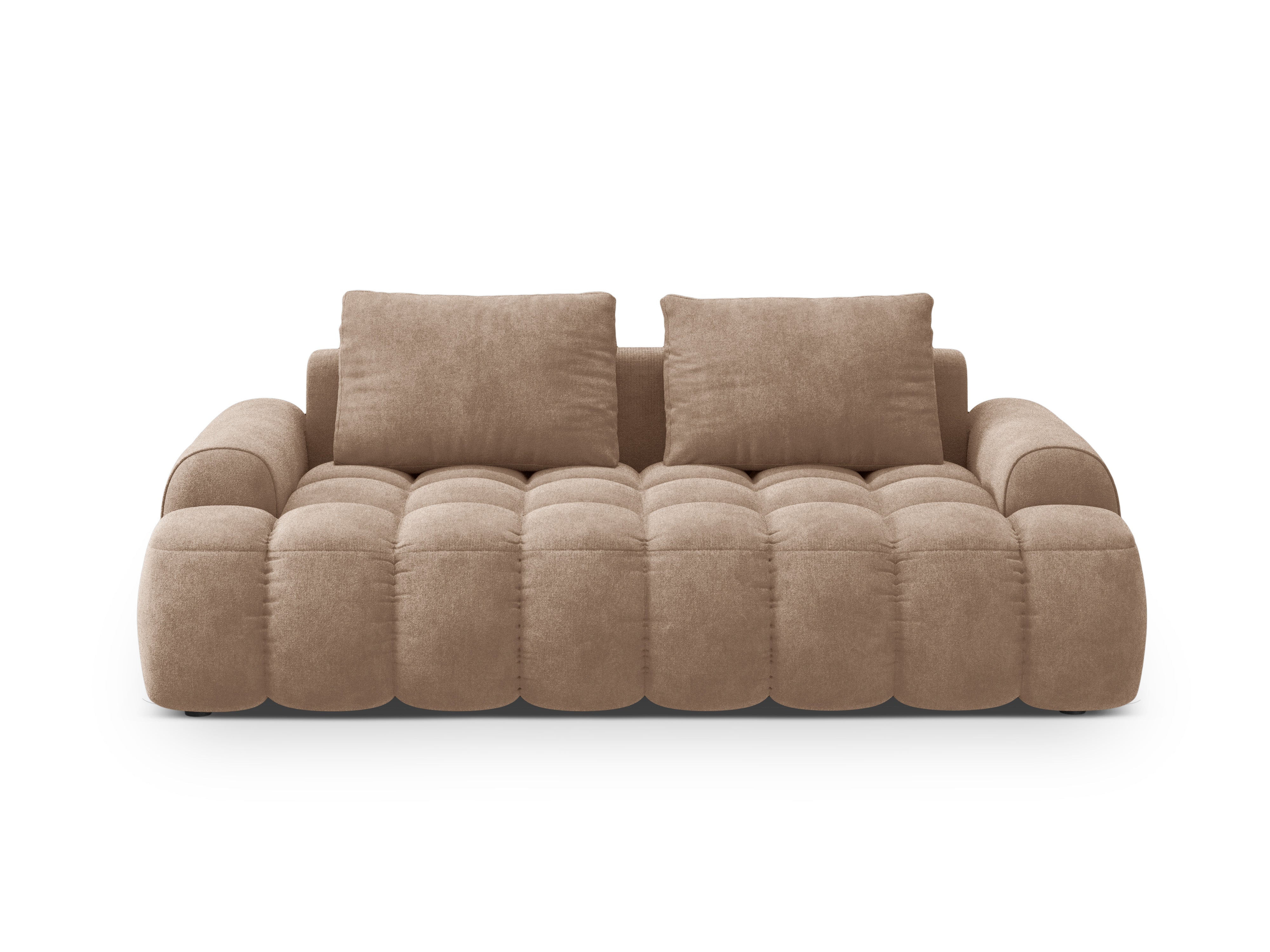 Velvet 3-Seater Sofa LINZ Dark Beige