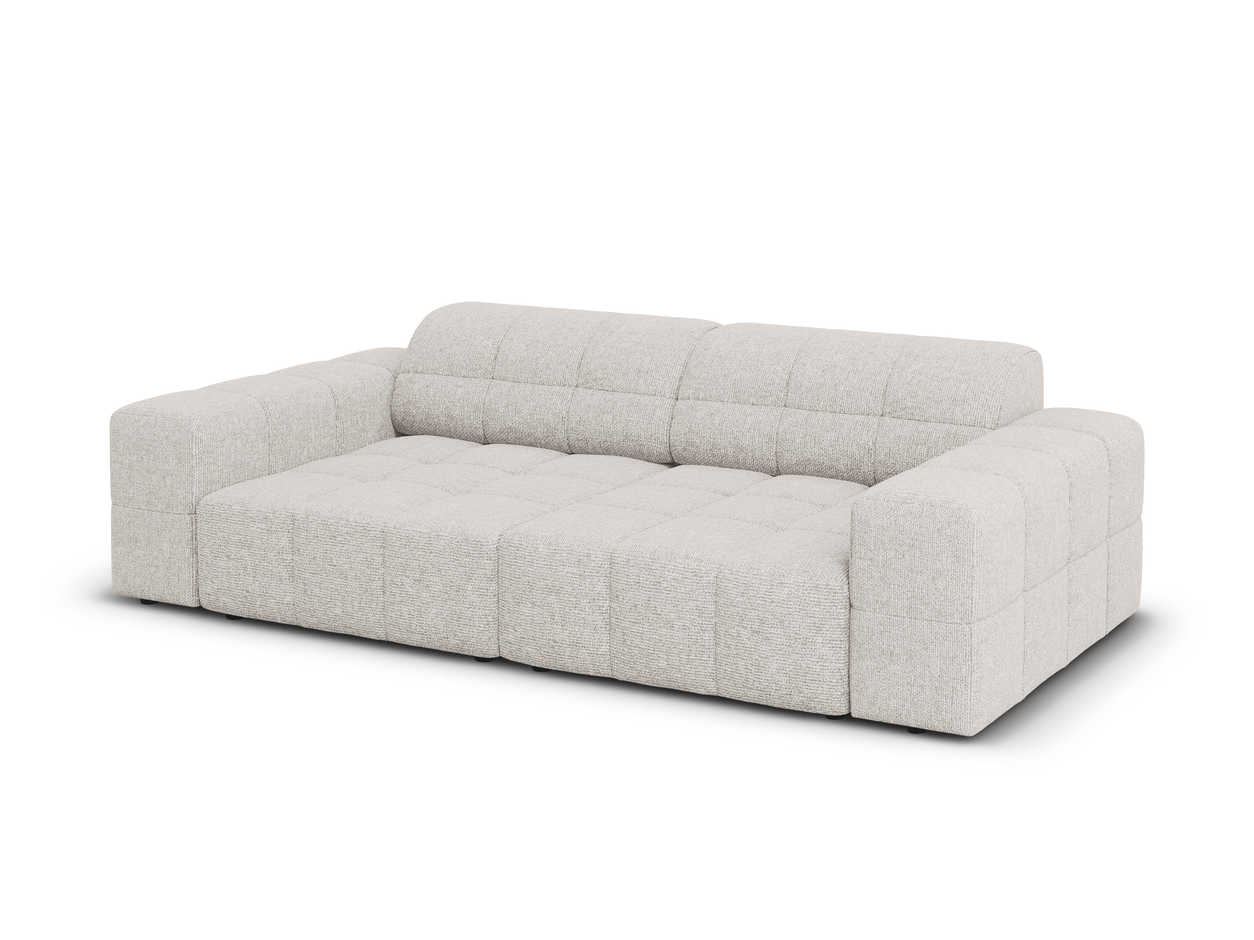 Sofa 3-osobowa CHICAGO jasnoszary szenil do salonu – Cosmopolitan Design
