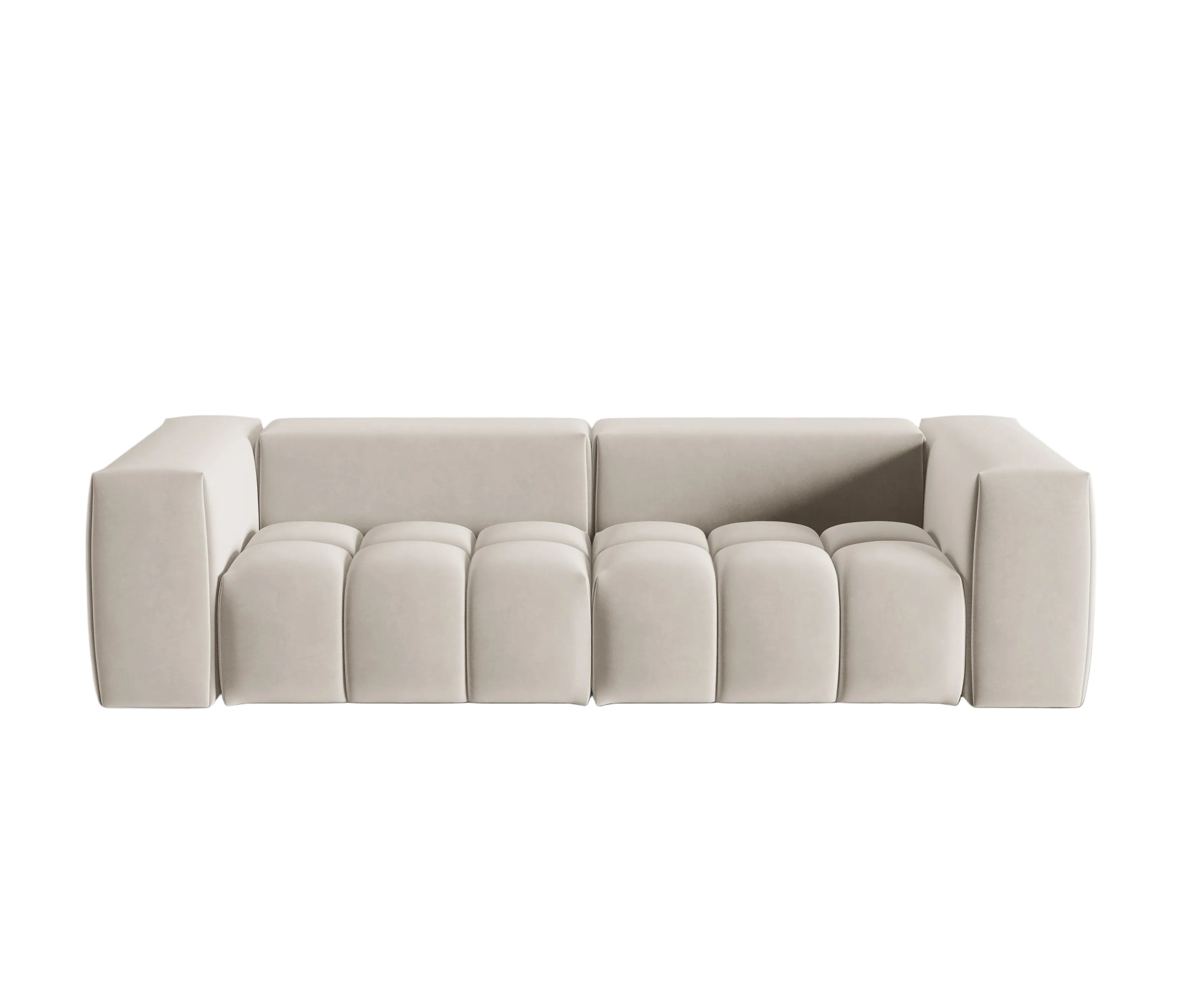 Velvet Sofa for 3 People VERONA ecru