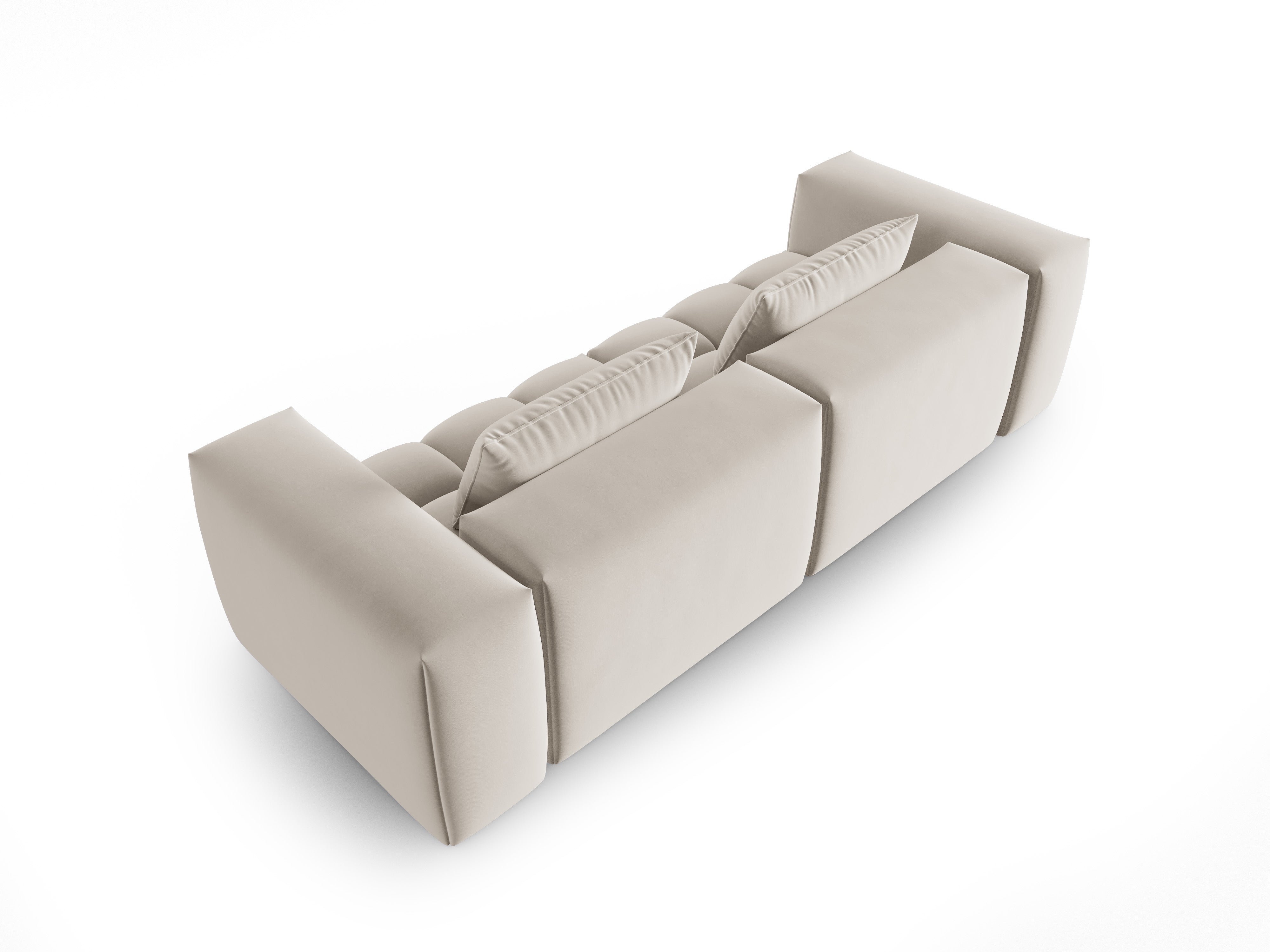 Velvet Sofa for 3 People VERONA ecru