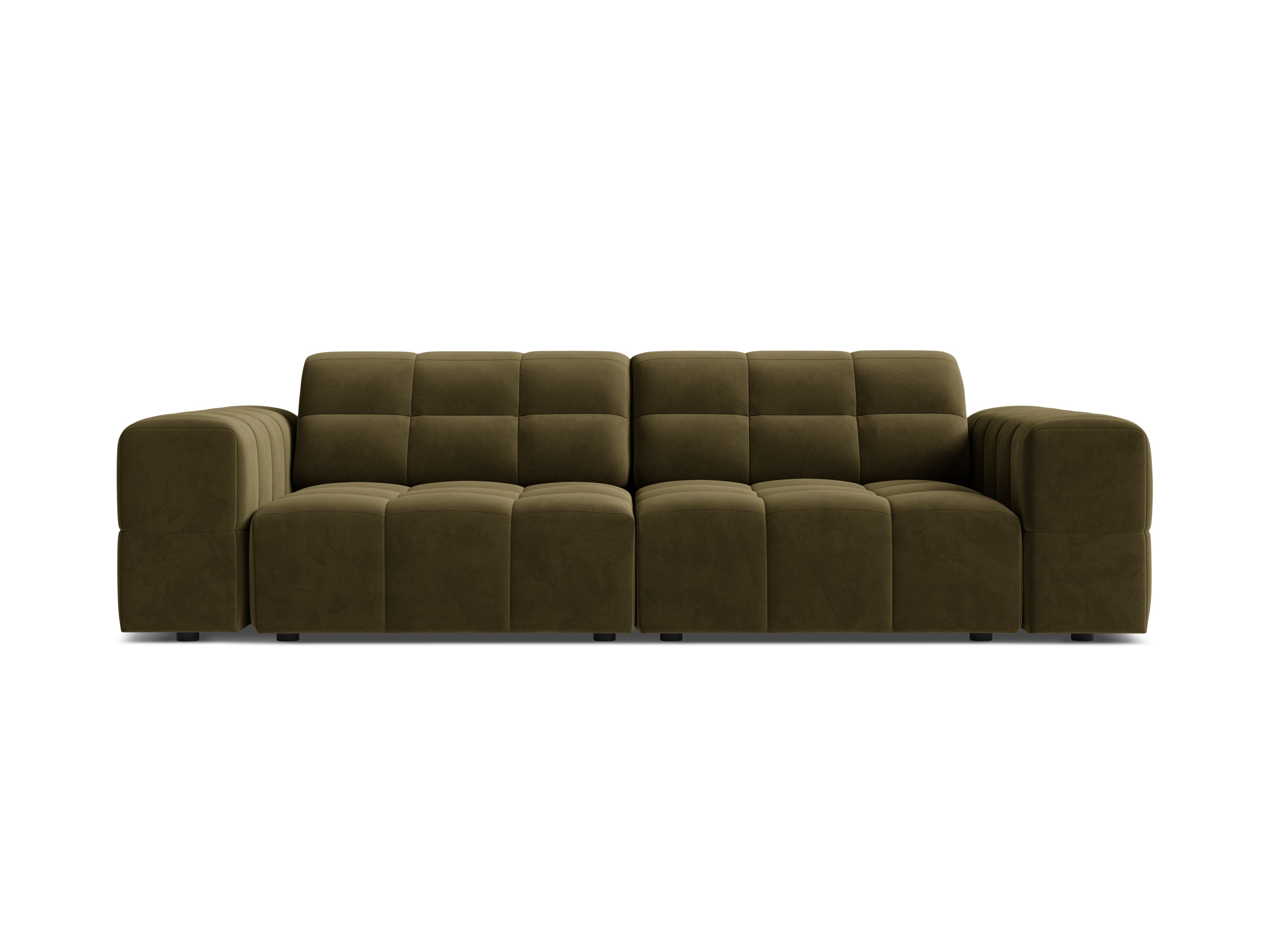 Velvet sofa 3-person olive chicago