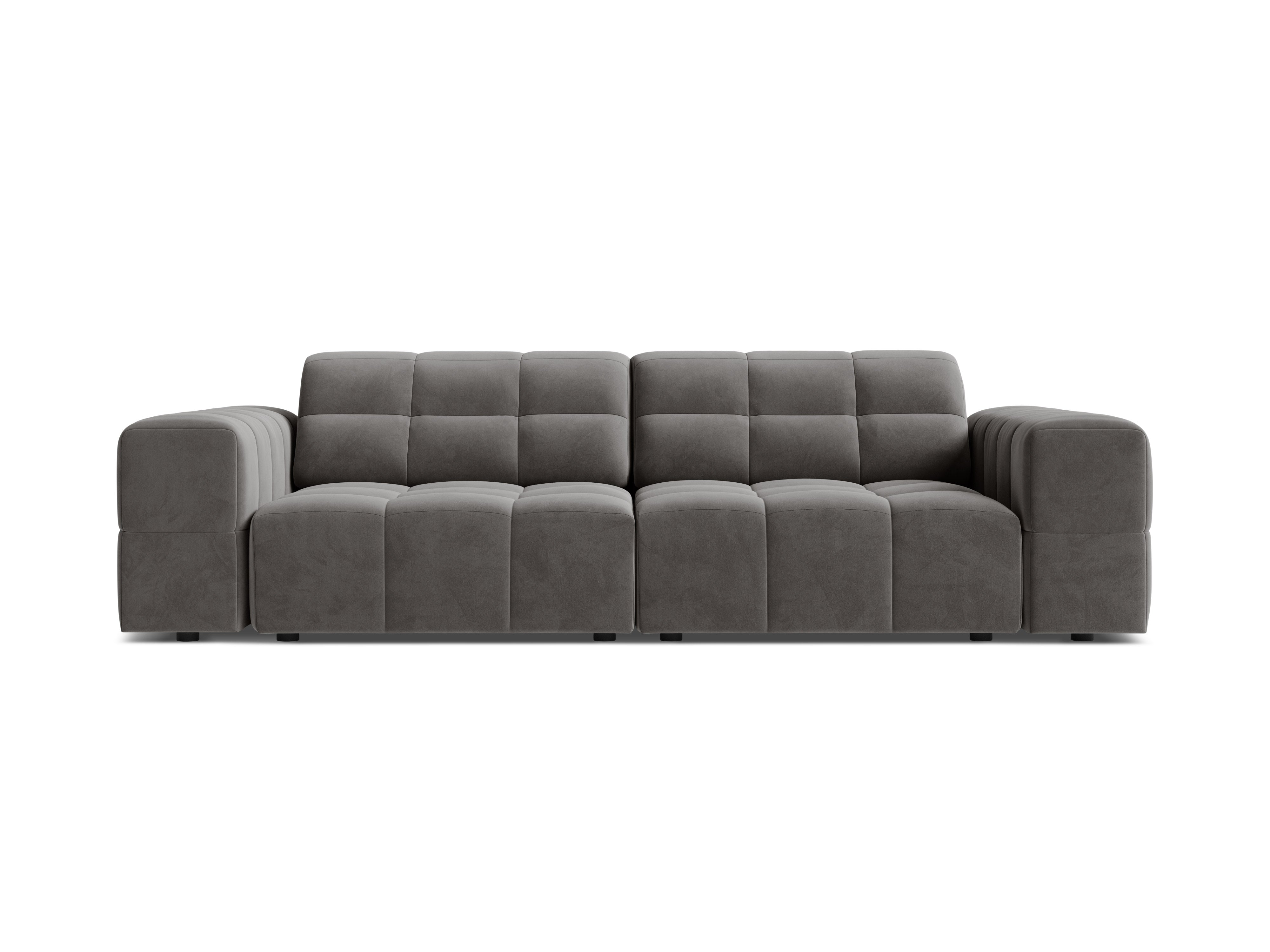 Sofa aksamitna 3-osobowa CHICAGO szary – Cosmopolitan Design