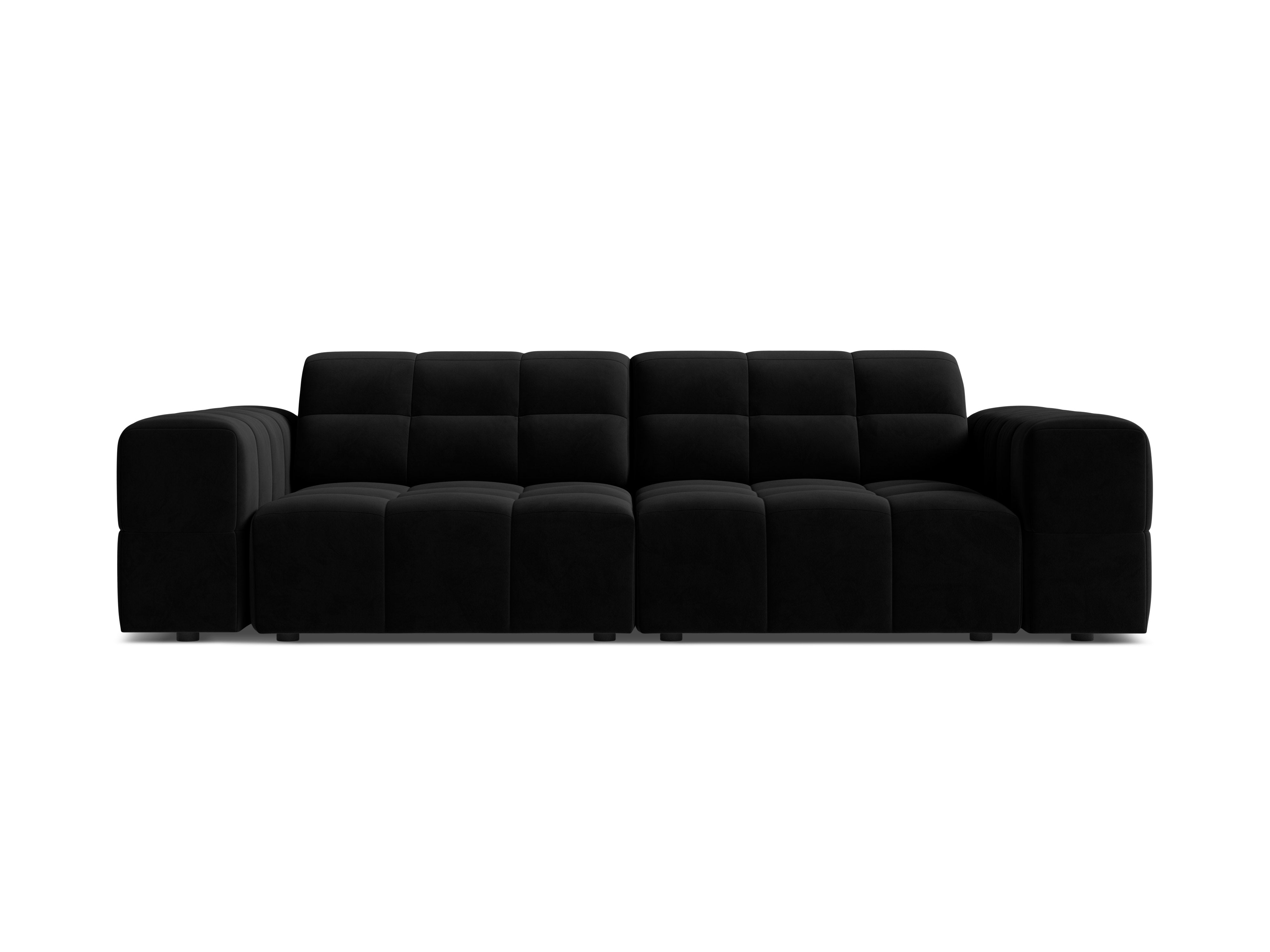 Black 3-seater velvet sofa