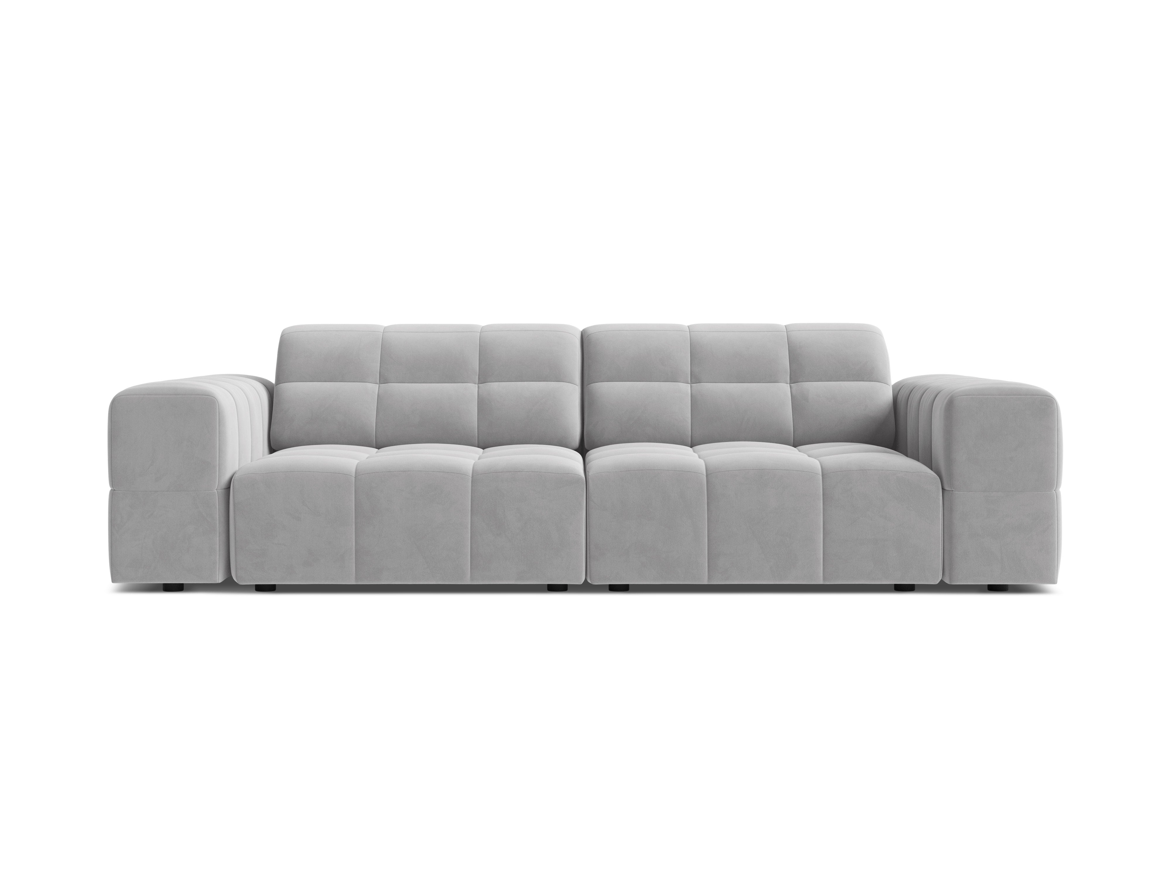 3-seater velvet sofa chicago light gray