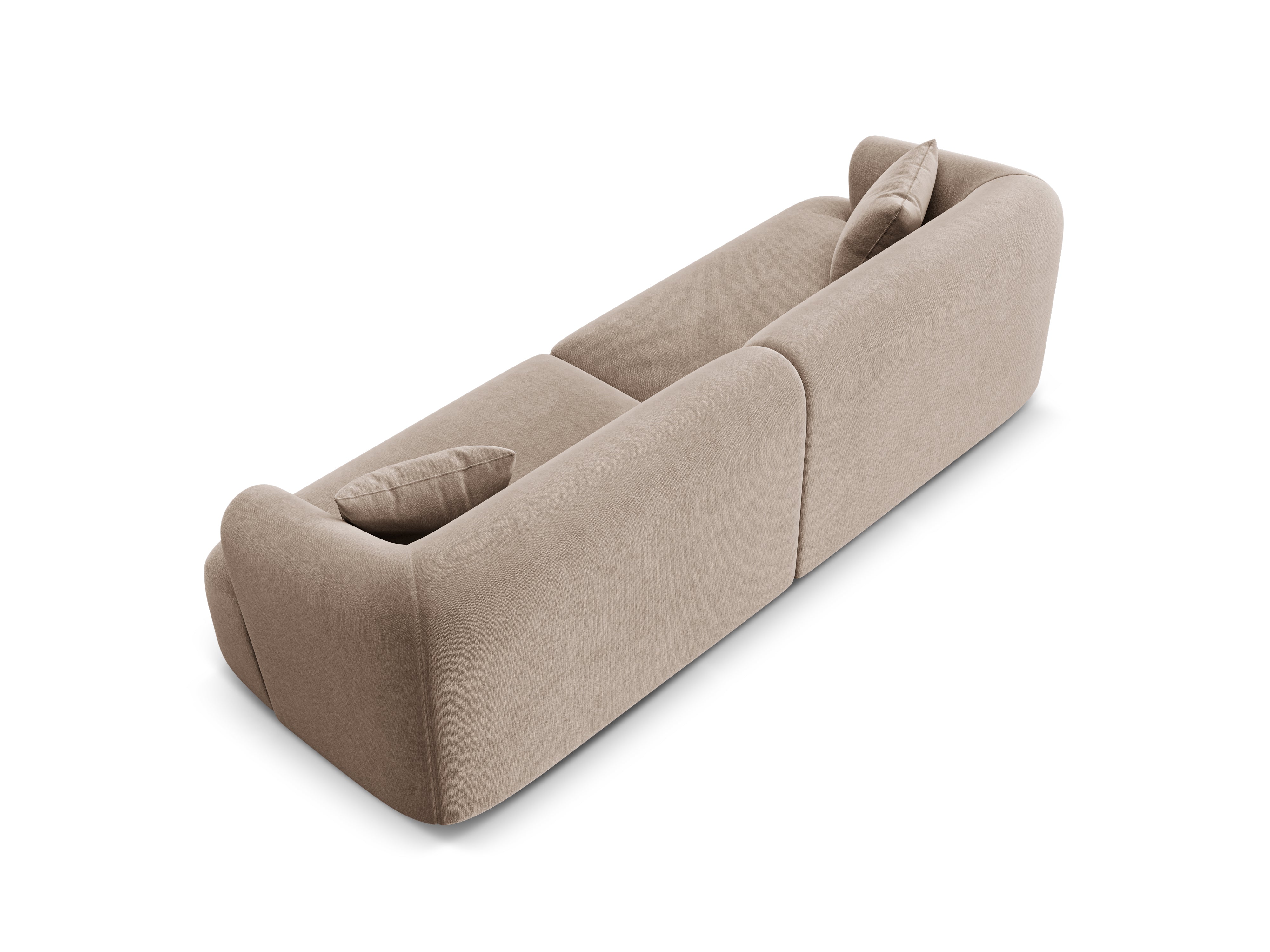 Velvet sofa for 4 people CAMPI dark beige