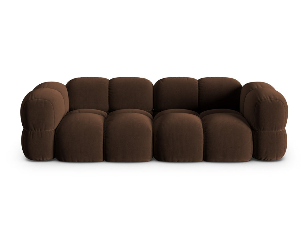 4-seater velvet sofa LORETTO chocolate