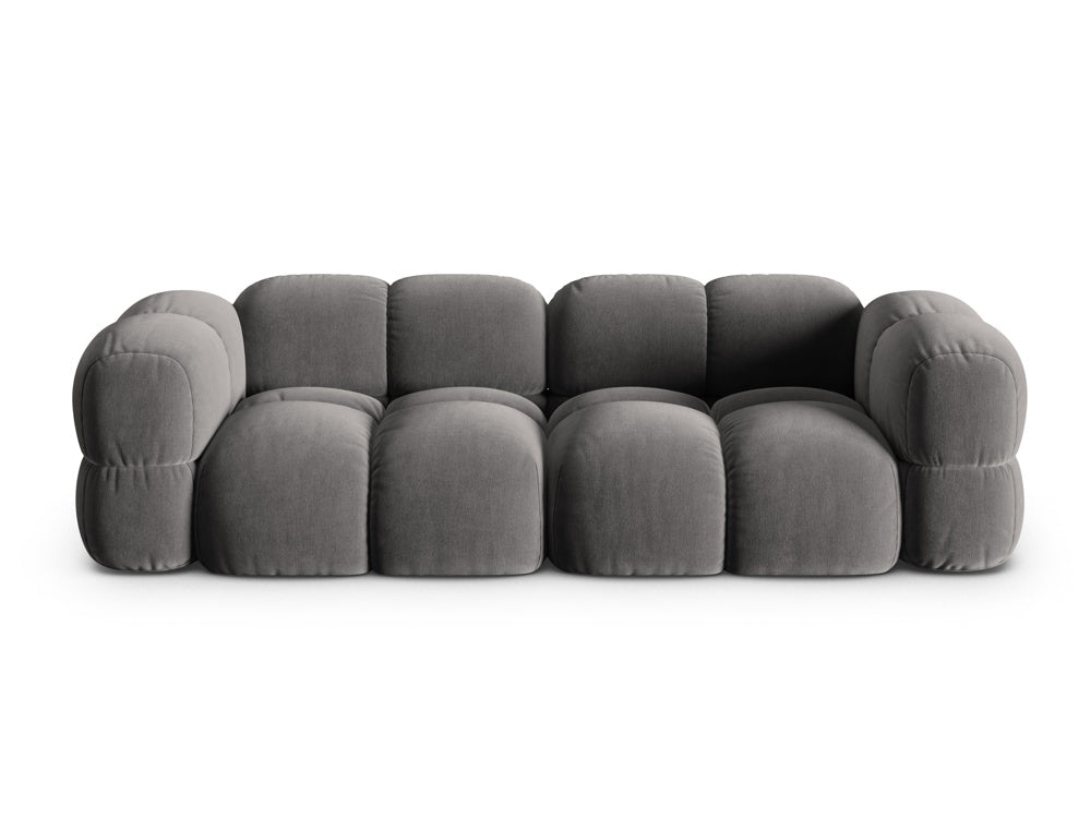 LORETTO gray velvet sofa for 4 people