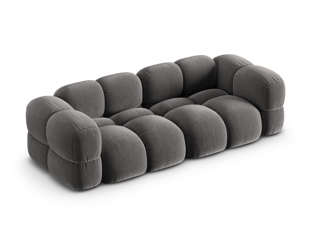 LORETTO gray velvet sofa for 4 people