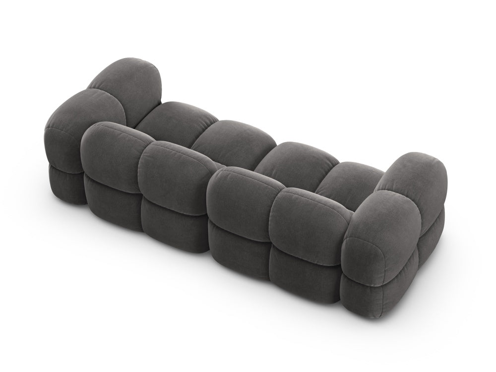 LORETTO gray velvet sofa for 4 people