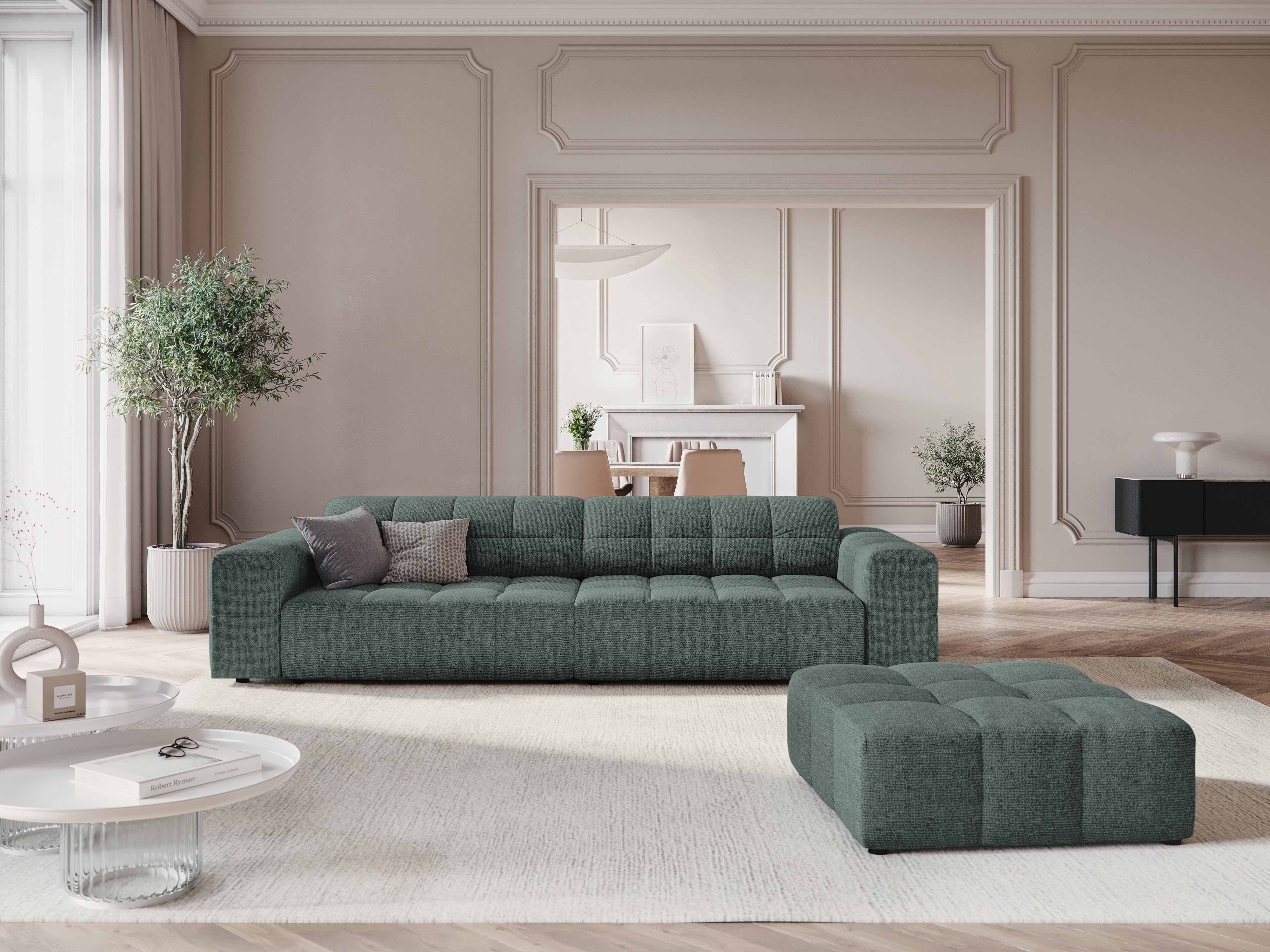 Sofa 4-osobowa CHICAGO petrol szenil do salonu