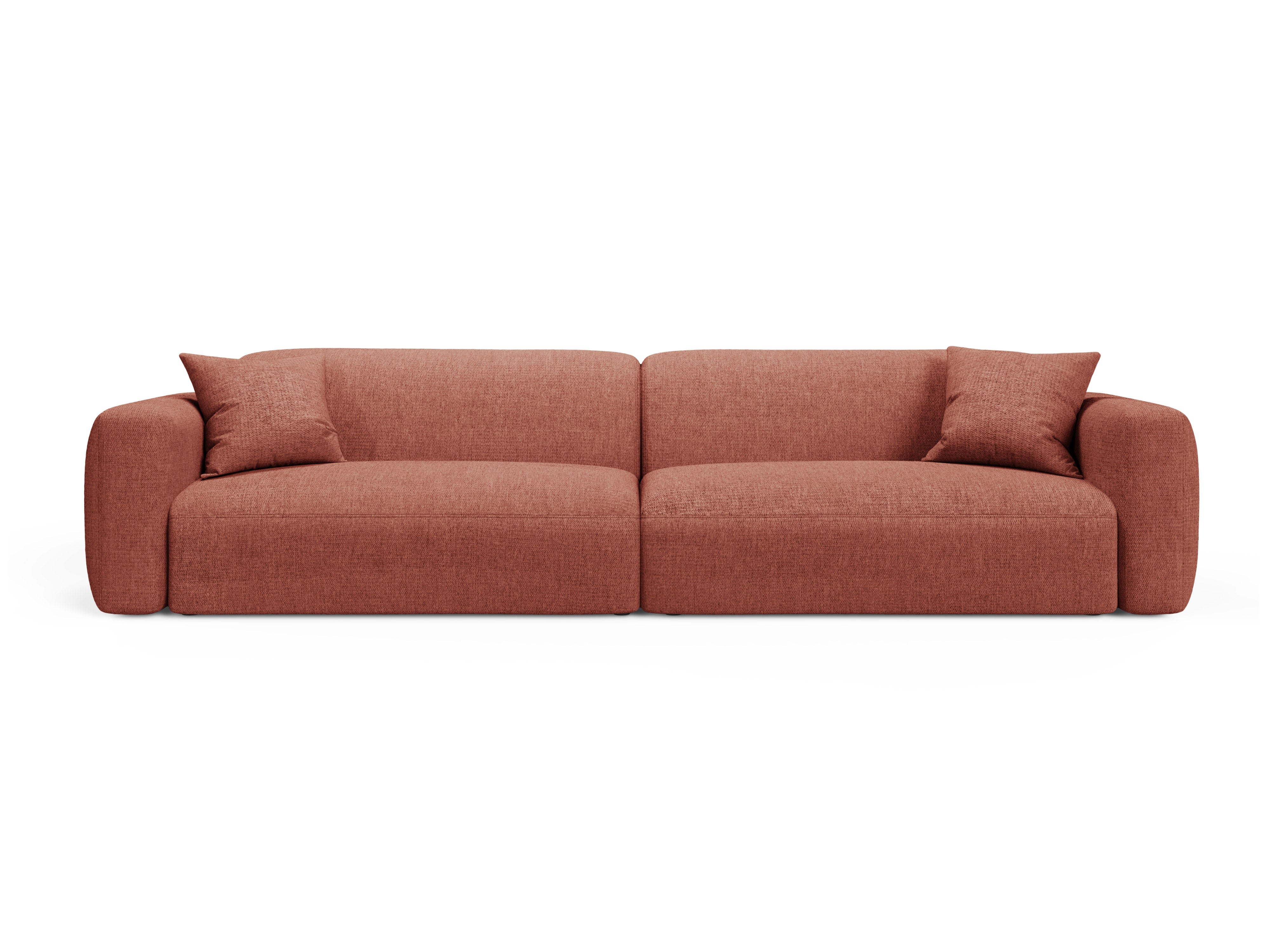 Sofa 4-sitzige STRINO korallfarbener Chenille