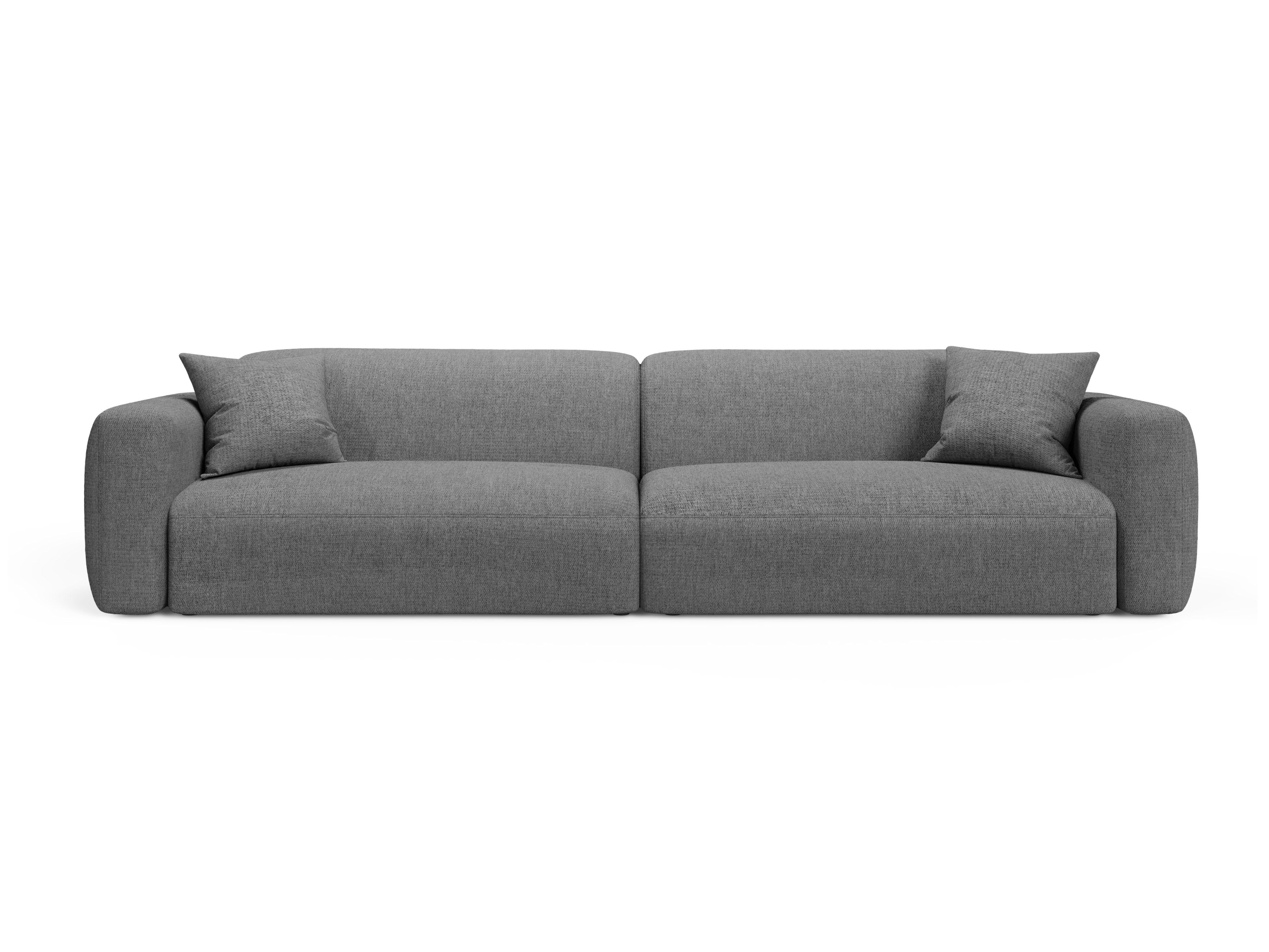 Sofa für 4 Personen STRINO graues Chenille