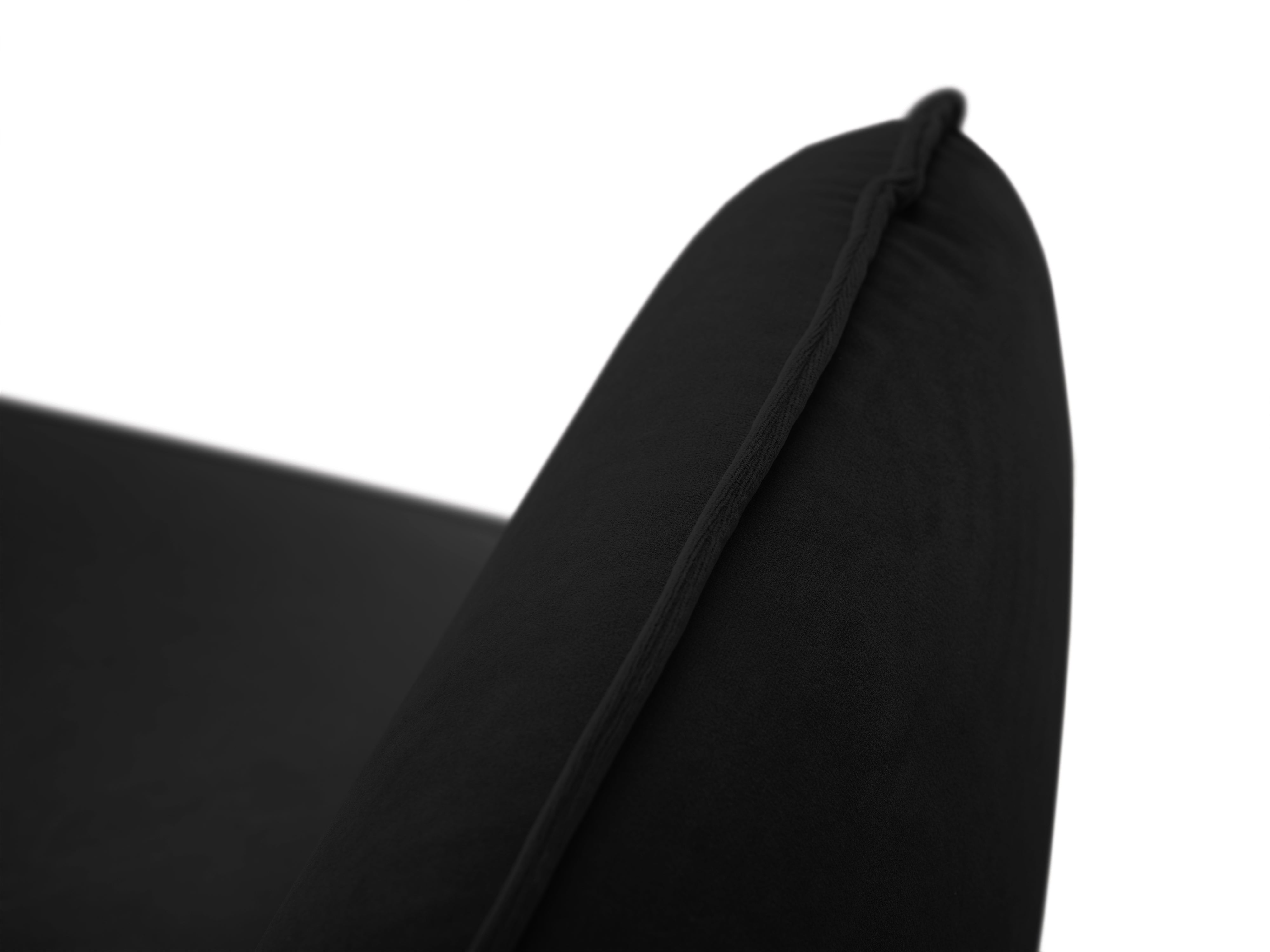 Velvet sofa for 4 people VIENNA black with a gold base