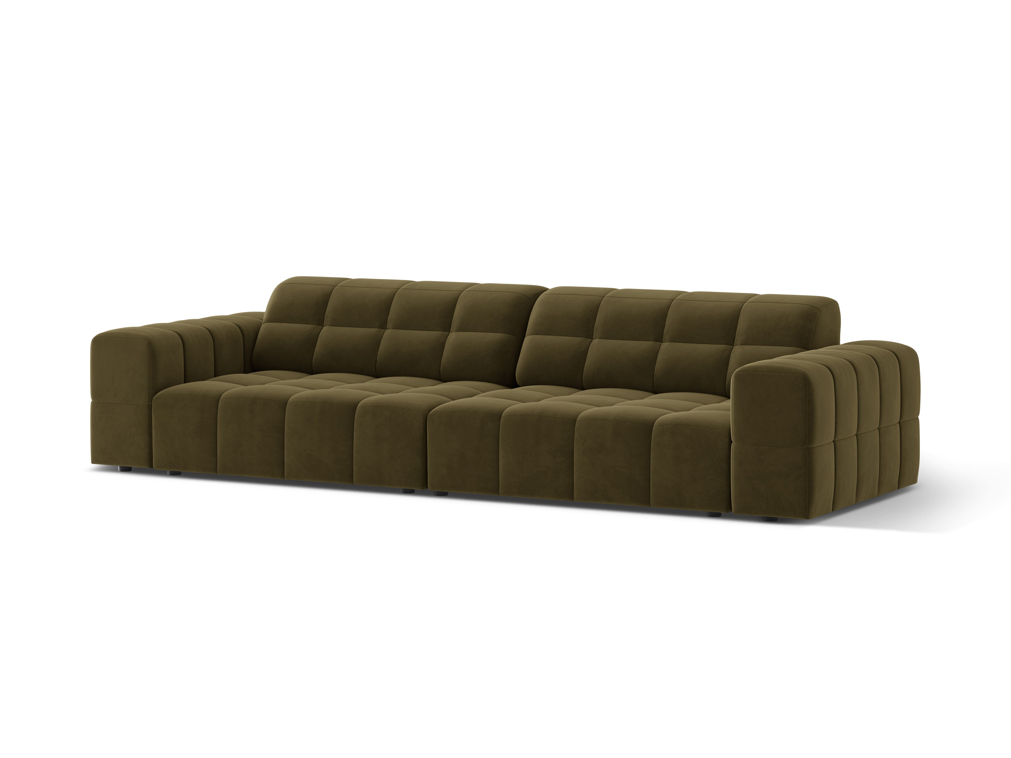 Velvet sofa 4-person olive chicago