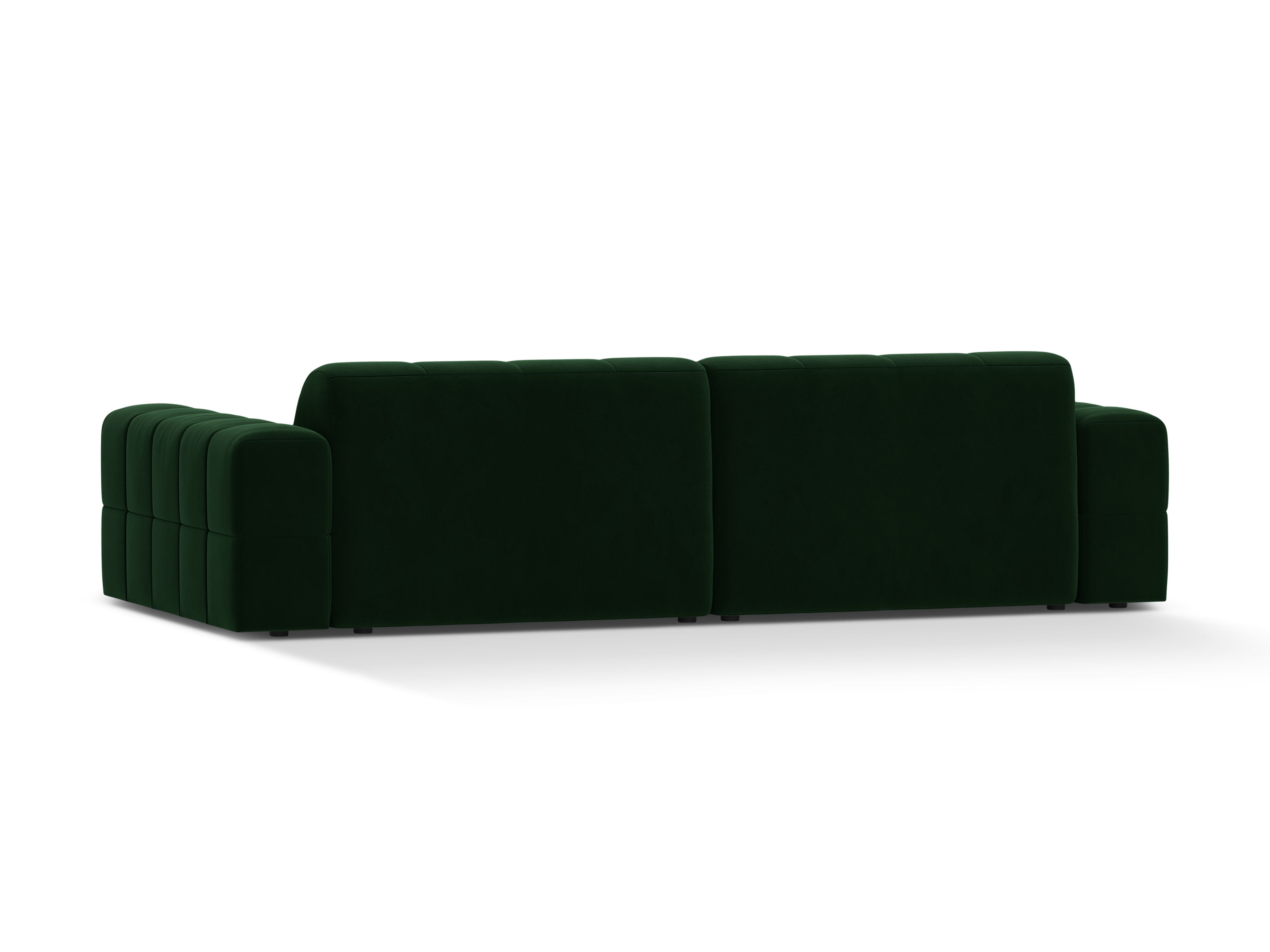 Velvet sofa 4-person chicago bottle green
