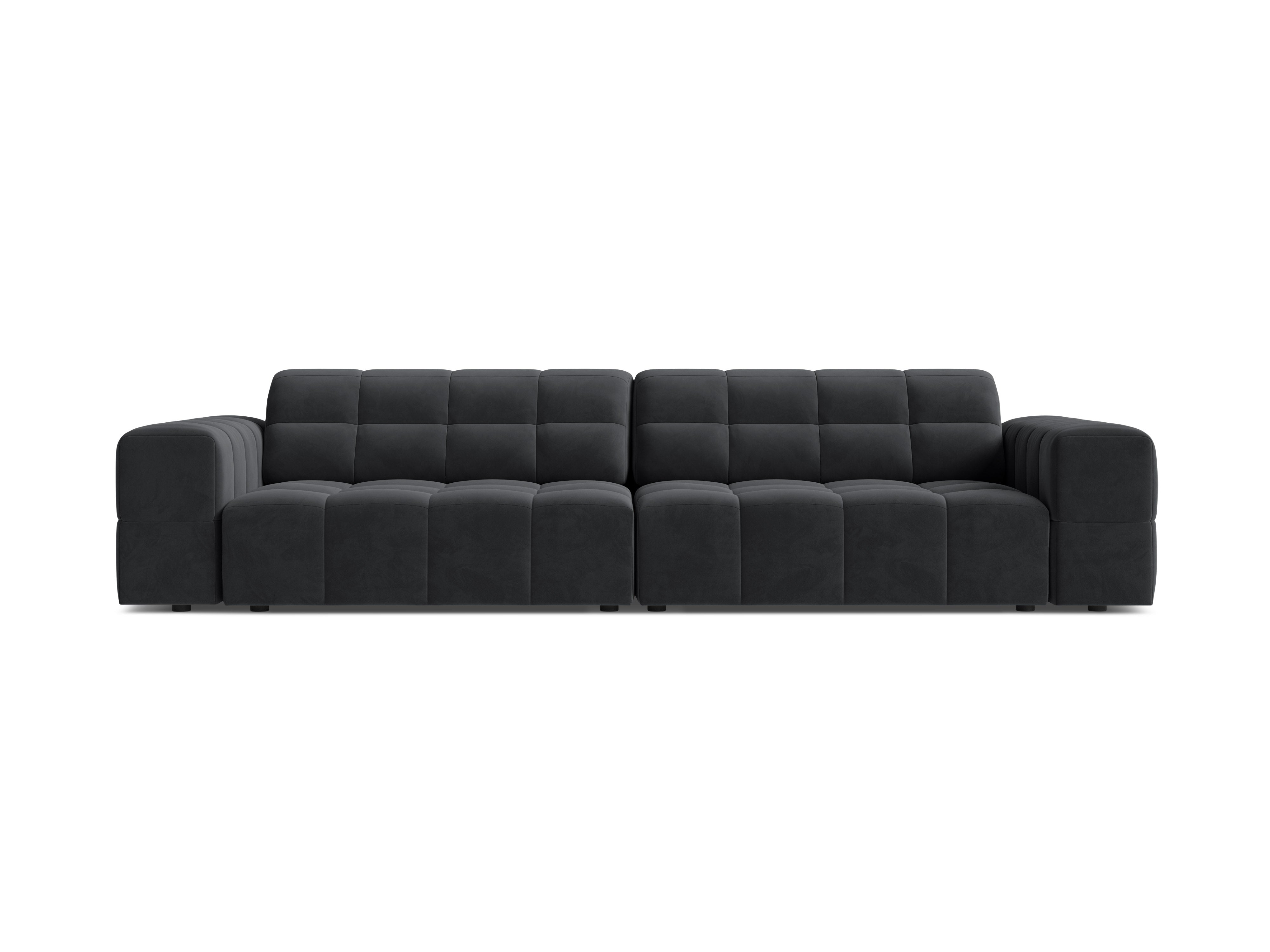 Velvet sofa 4-person chicago dark gray