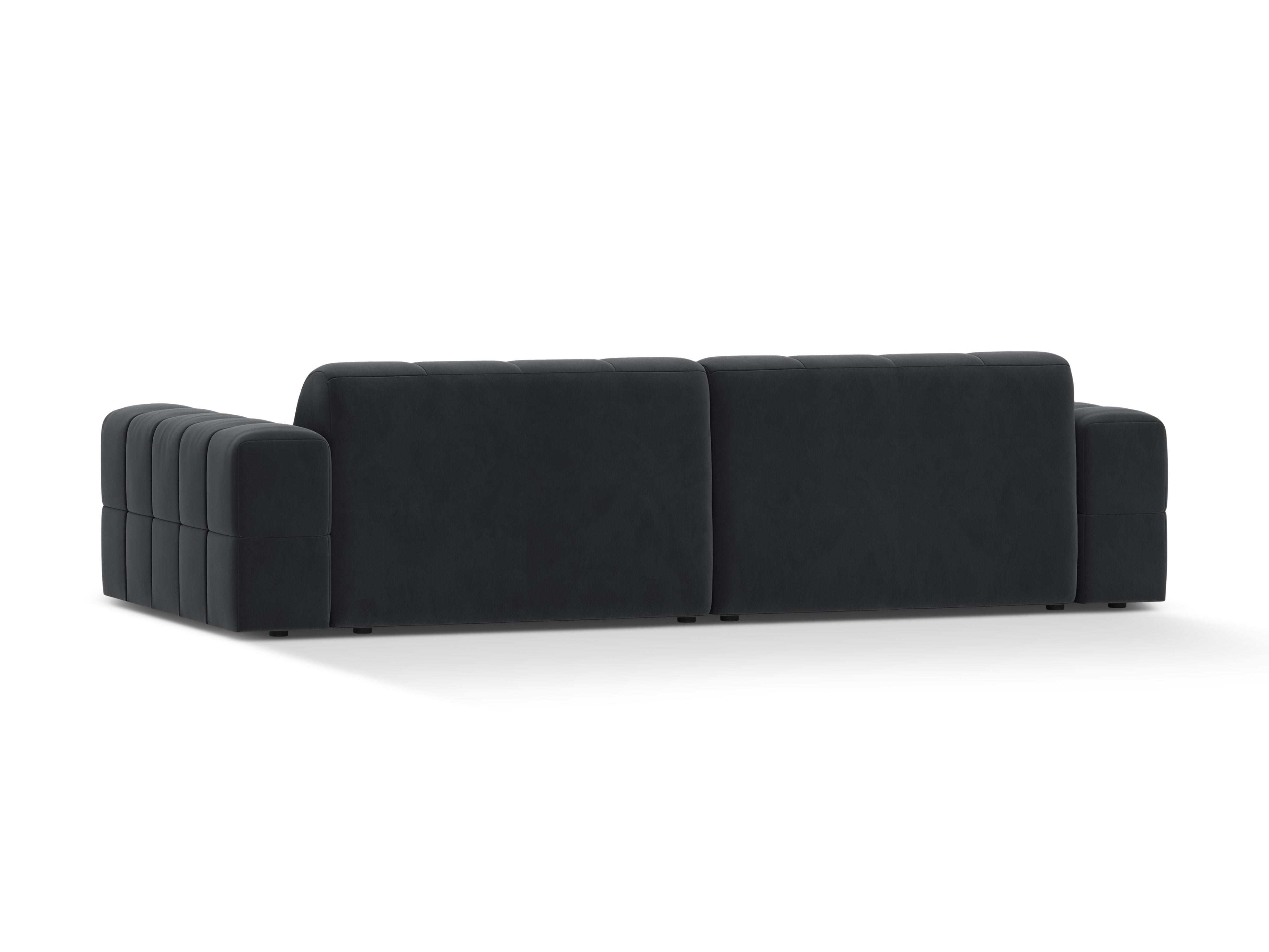 Velvet sofa 4-person chicago dark gray
