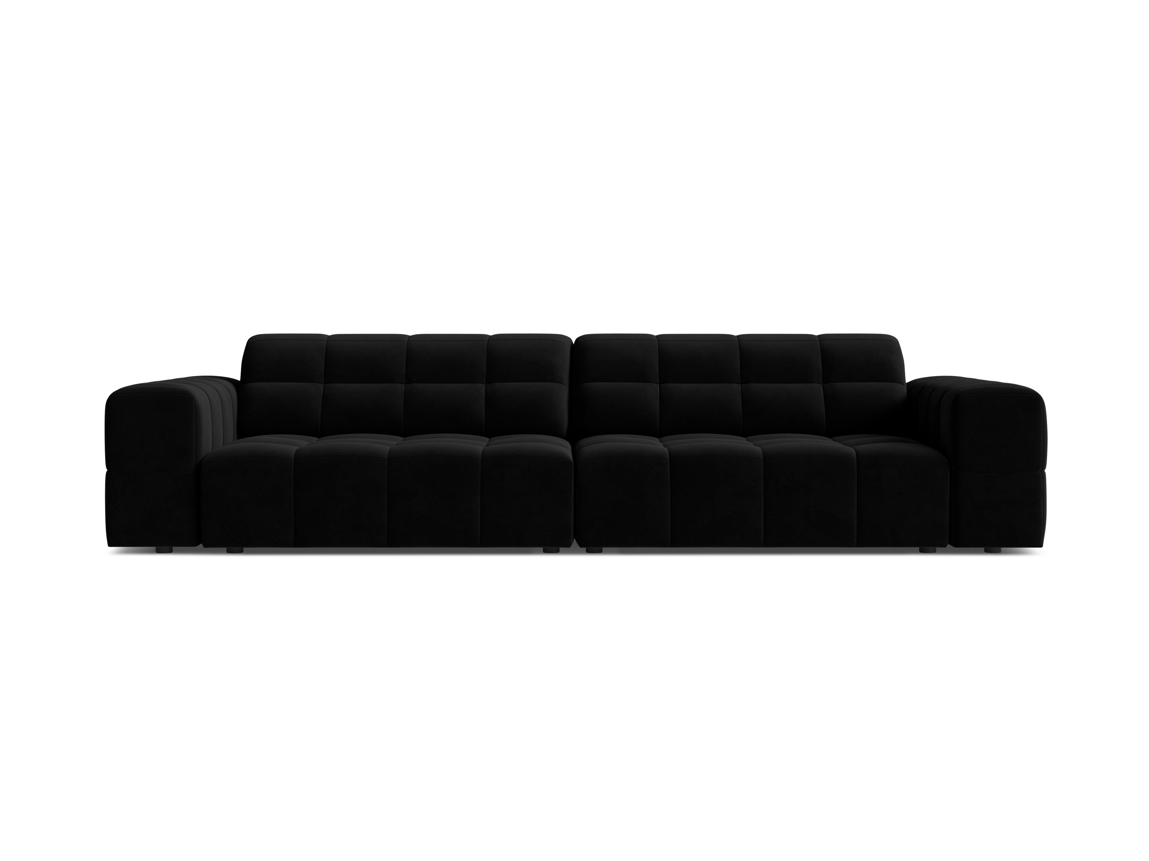 Black 4-seater velvet sofa