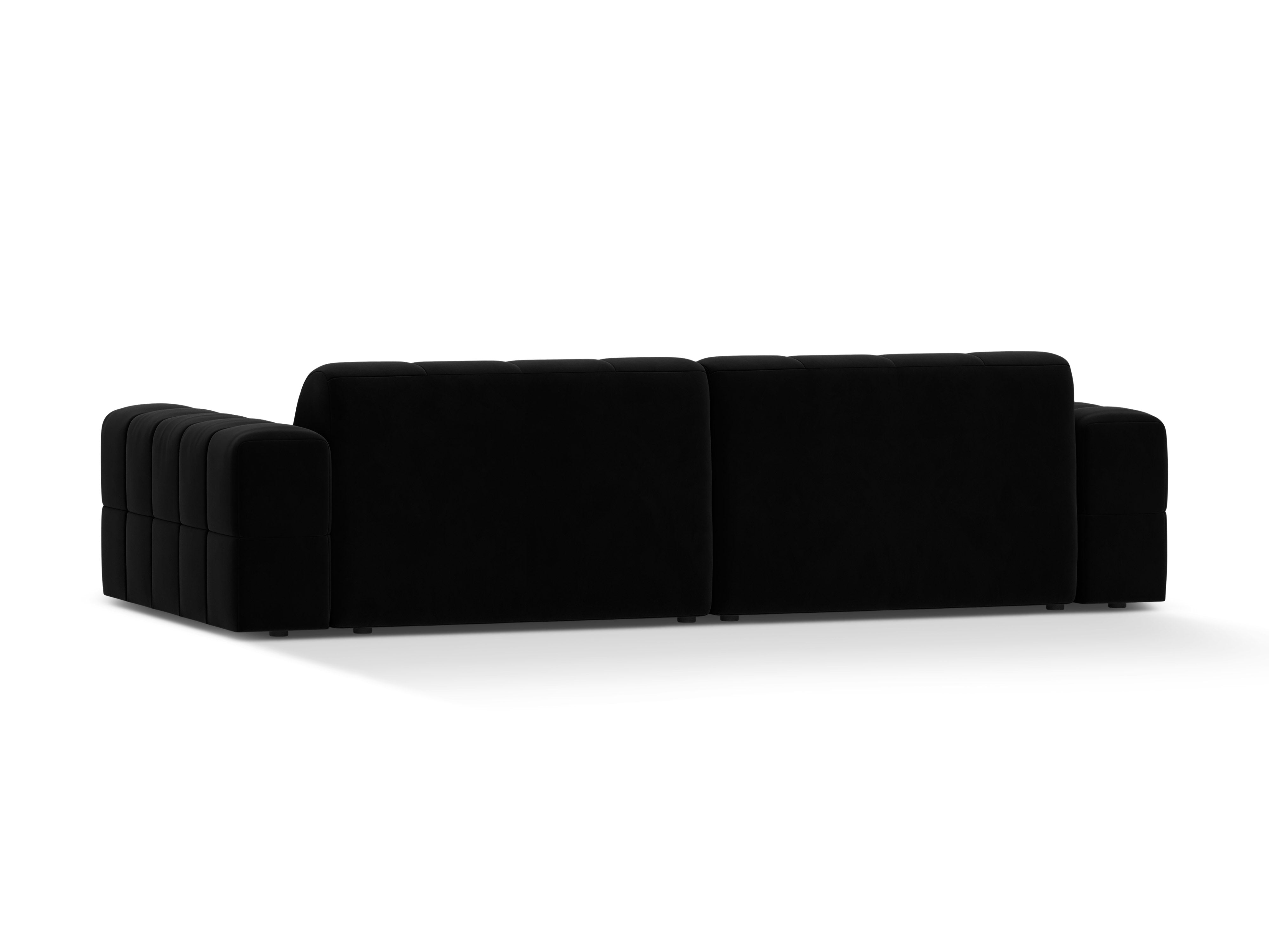Black 4-seater velvet sofa